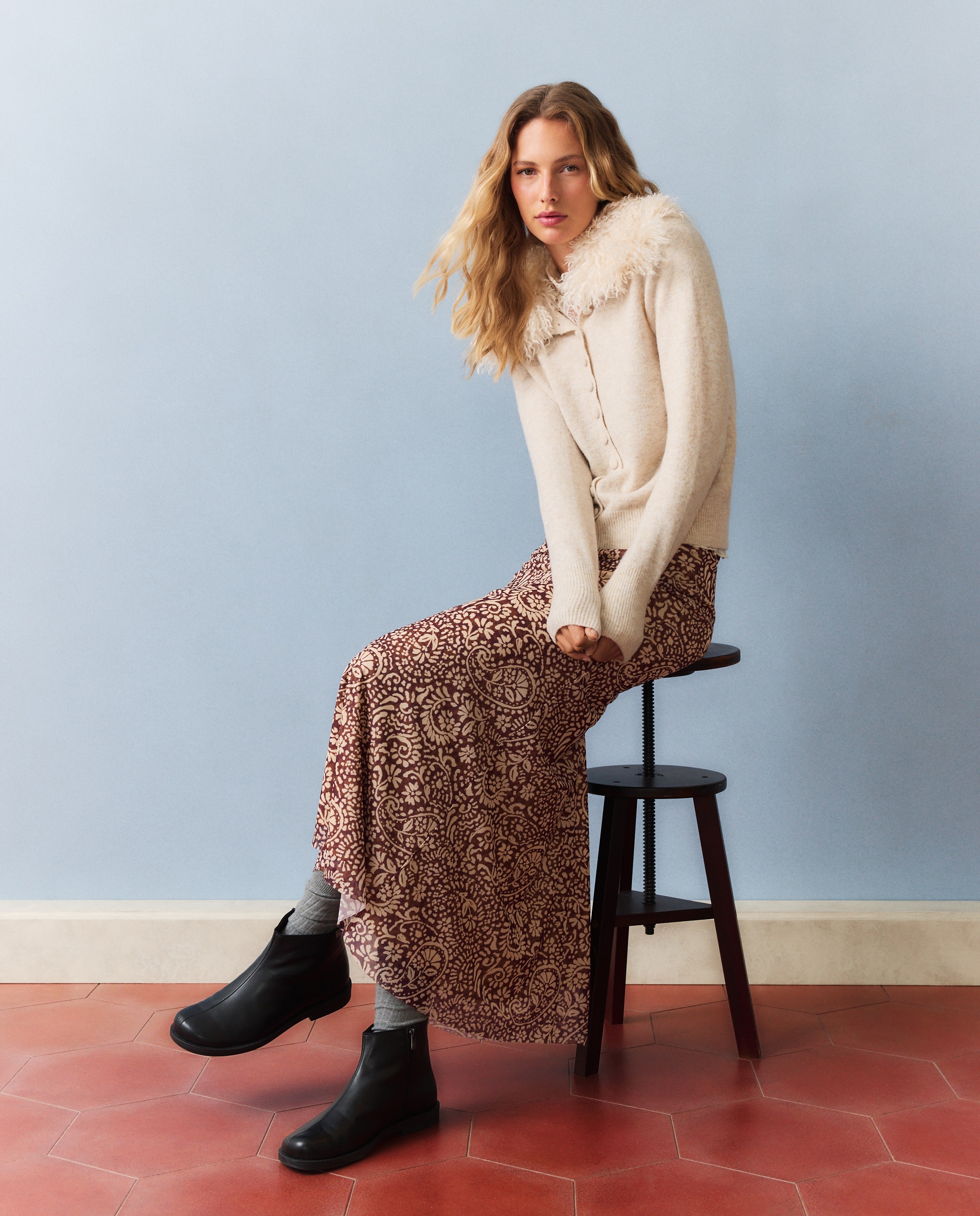 Chaqueta de mujer con cuello - Southern Cotton - Beige Beige-2