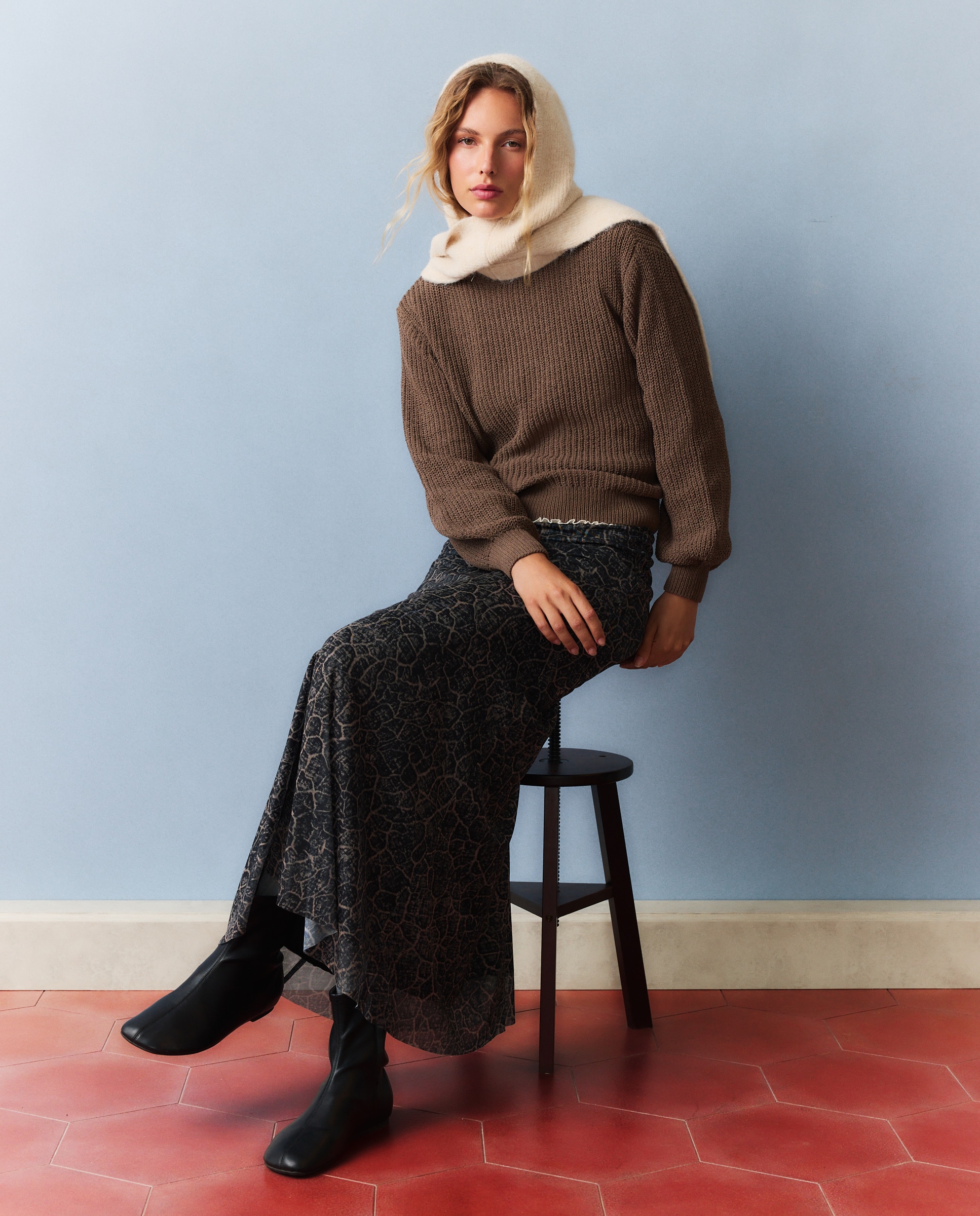 Imagen 2 de Jersey de mujer con chenilla - Southern Cotton - Visón oscuro Visón oscuro