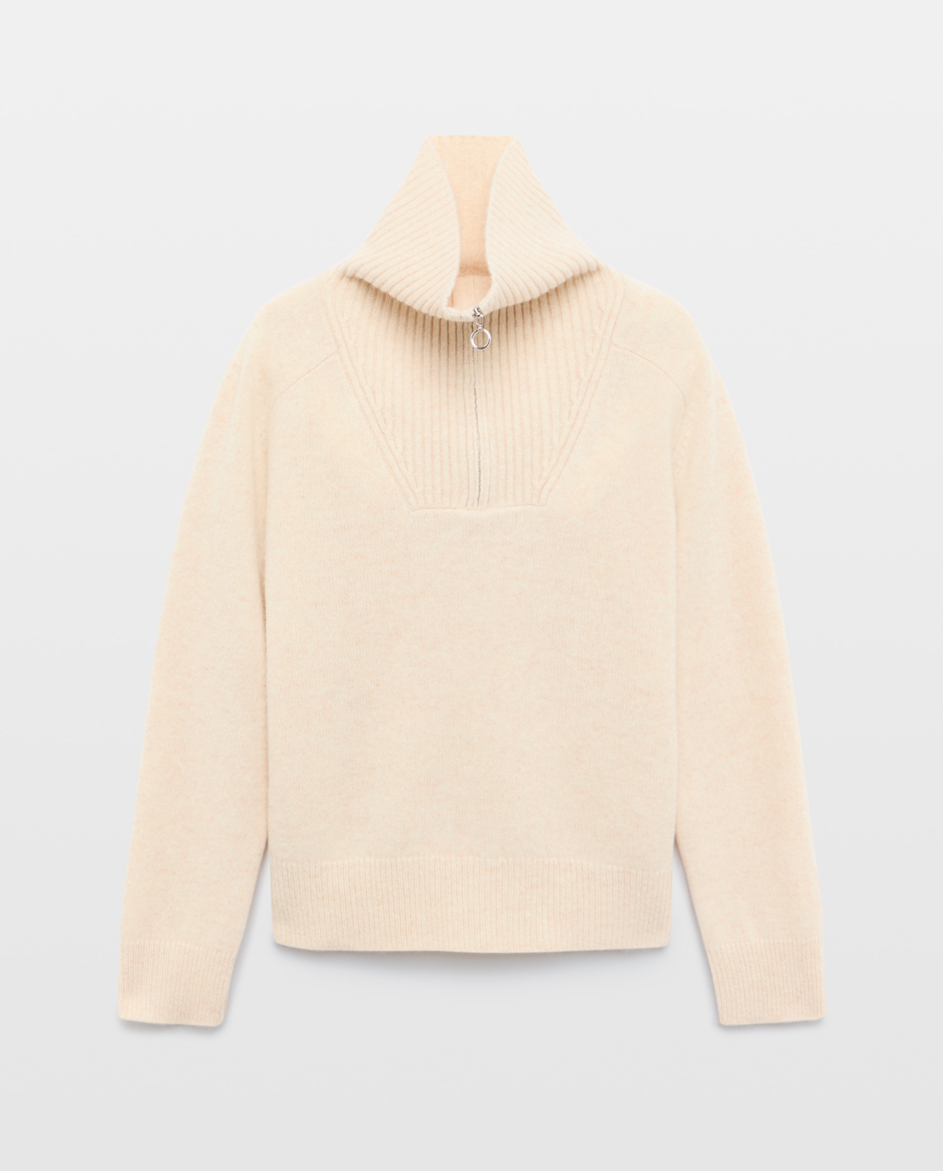 Jersey de mujer lana con cuello cremallera - Southern Cotton - Beige Beige-5
