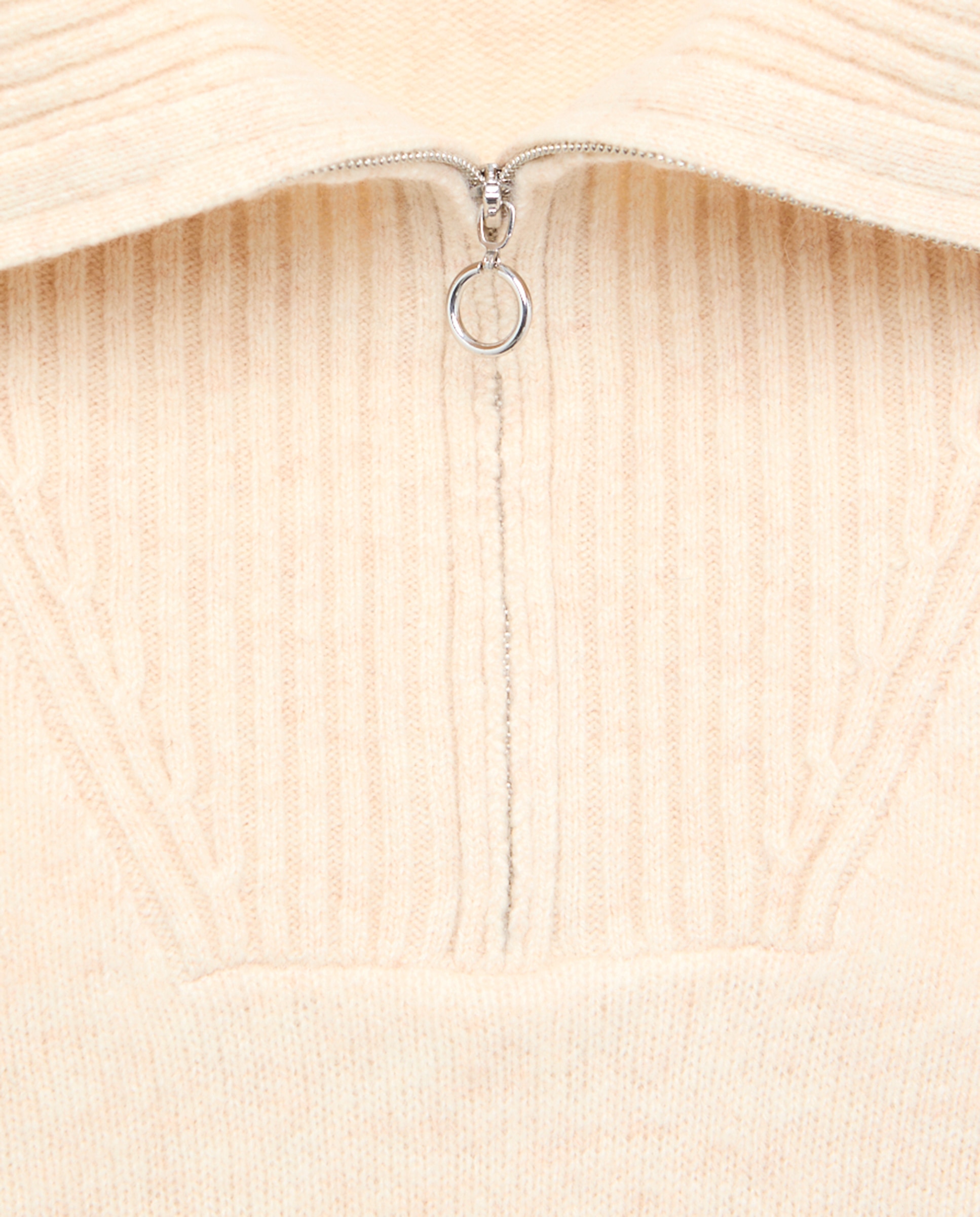 Jersey de mujer lana con cuello cremallera - Southern Cotton - Beige Beige-6