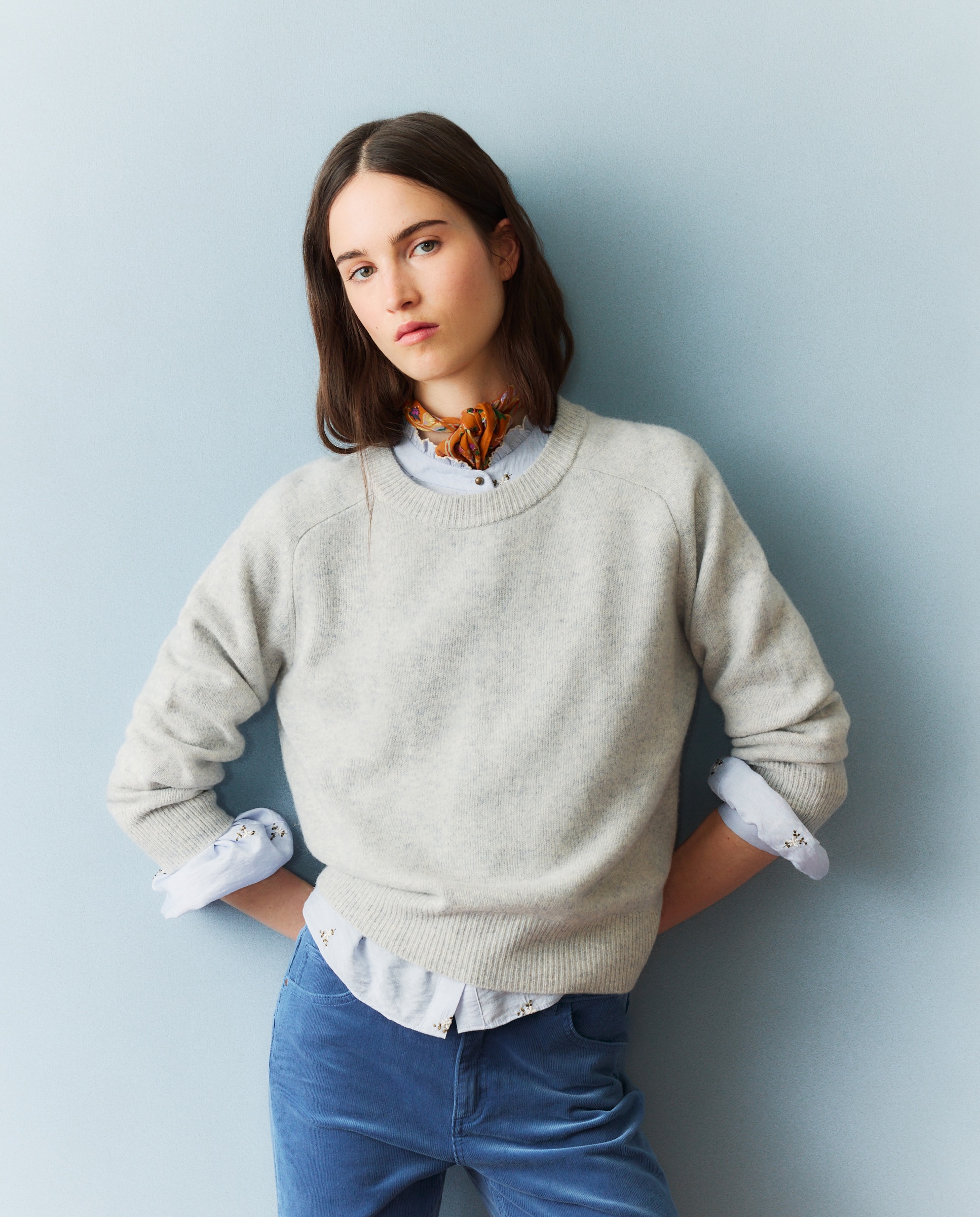 Imagen 1 de Jersey básico con manga larga de mujer - Southern Cotton - Gris claro Gris claro