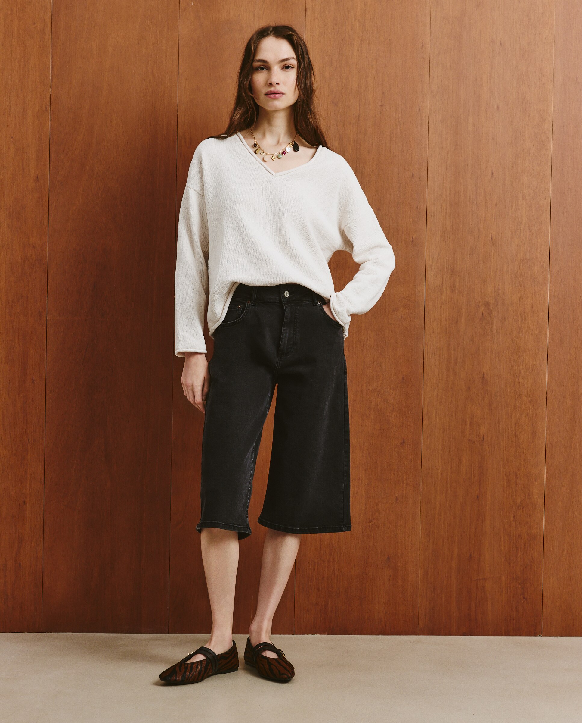 Camisola de malha lisa 120 Cru-2