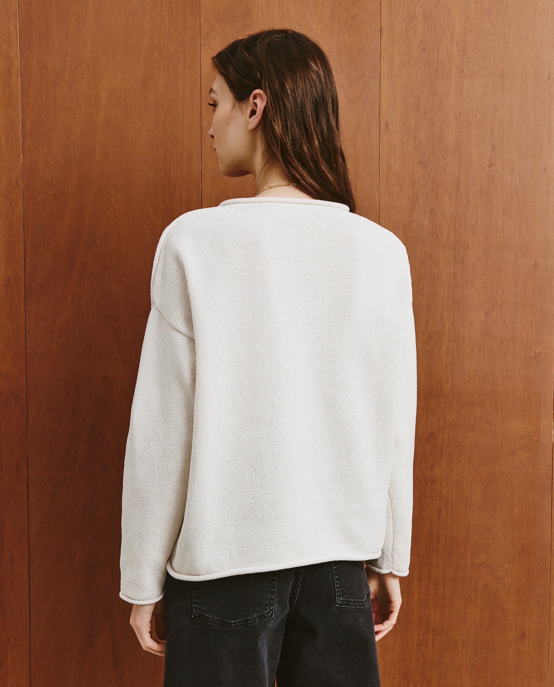 Camisola de malha lisa 120 Cru-3