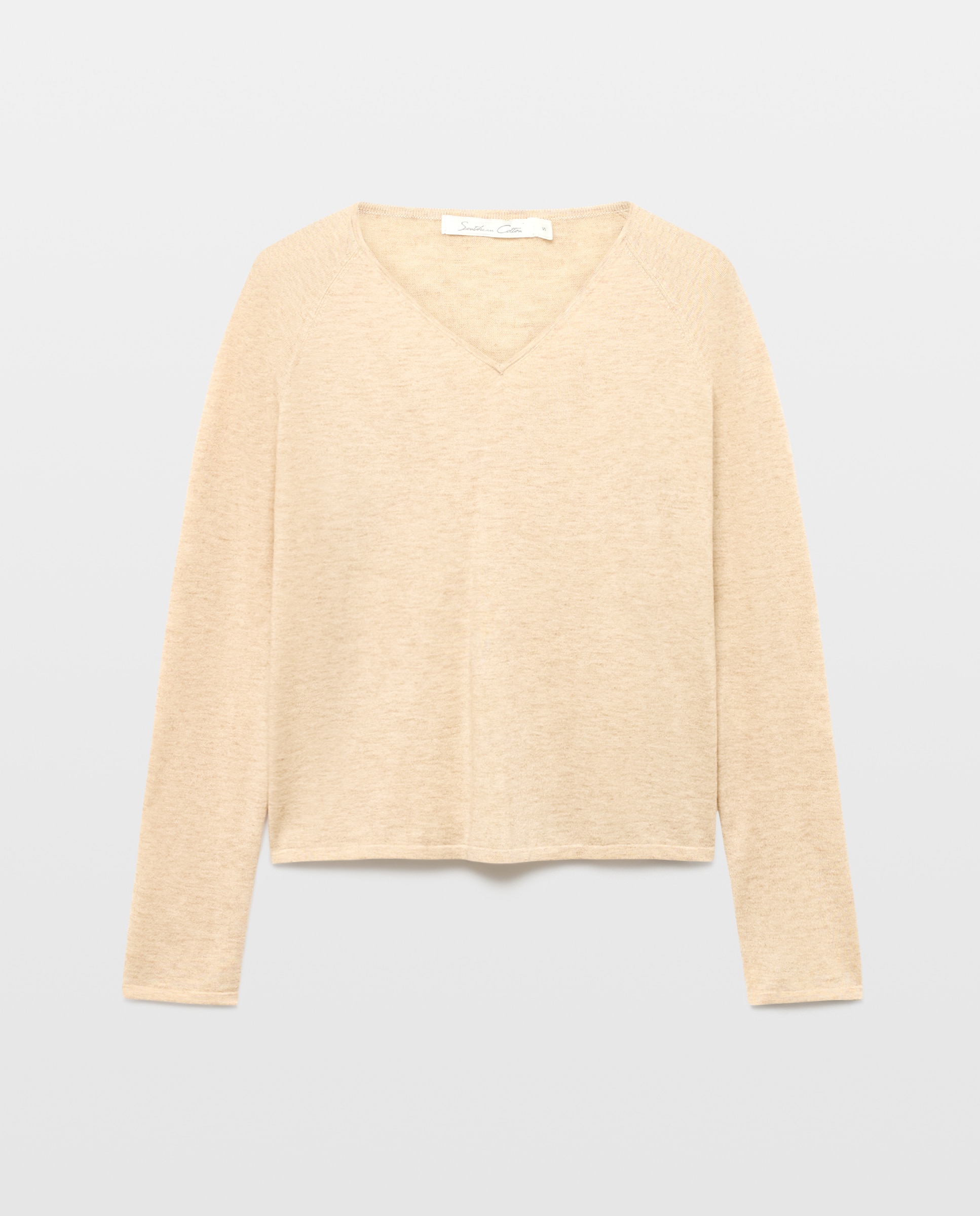 Jersey de mujer cuello pico - Southern Cotton - Beige Beige-4