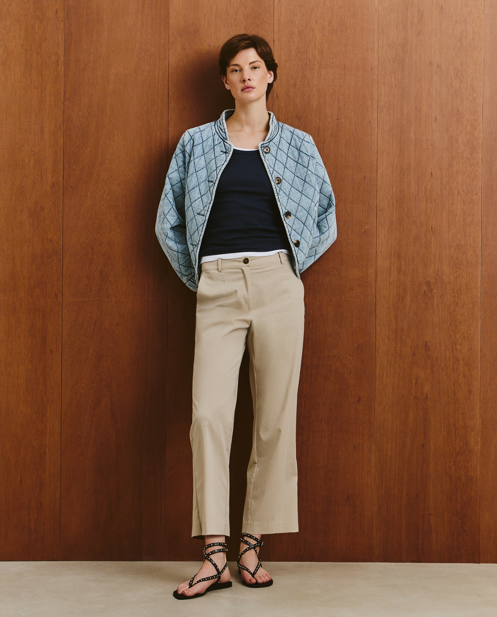 Calças Chino de Popelina 730 Camel-1