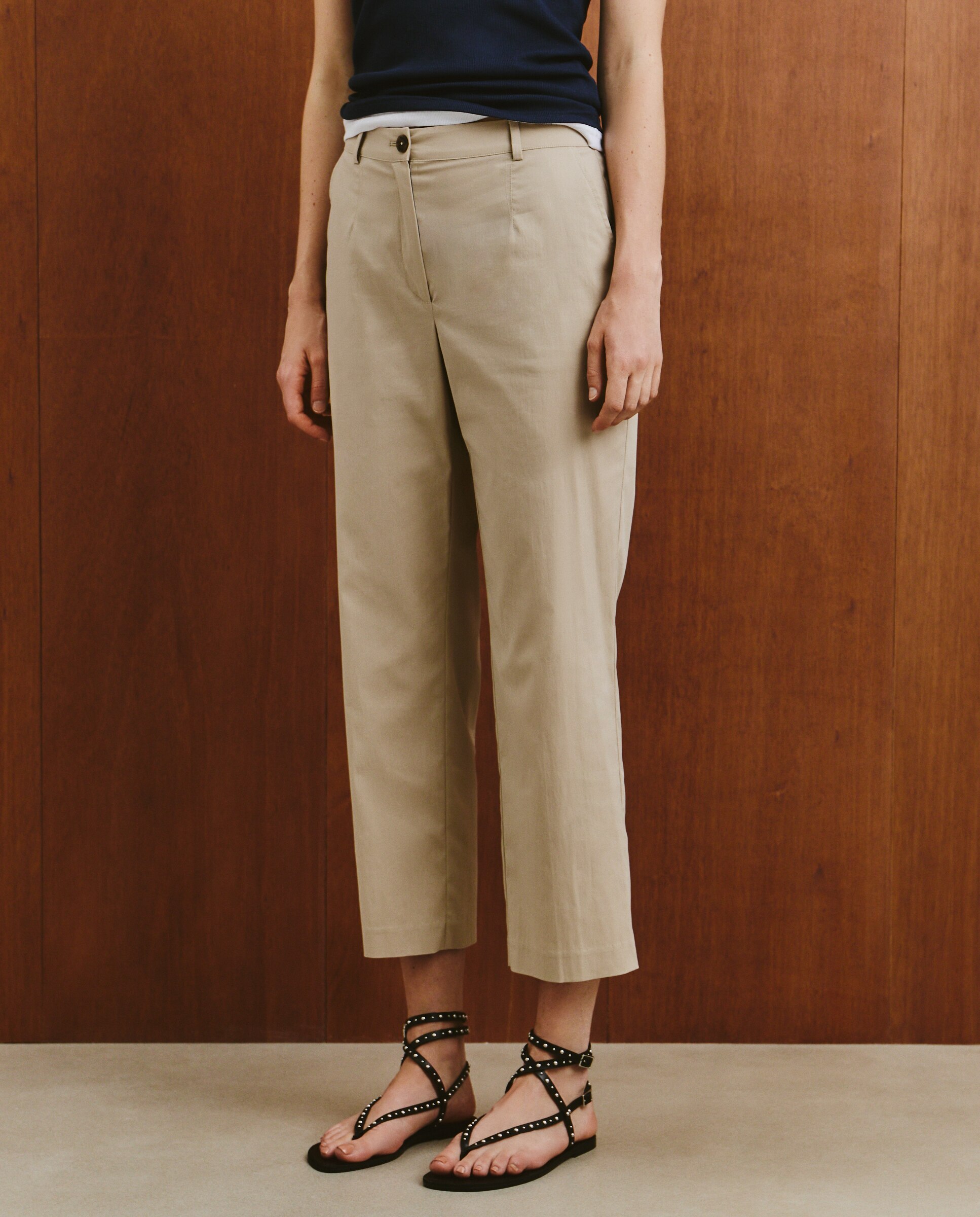 Calças Chino de Popelina 730 Camel-2