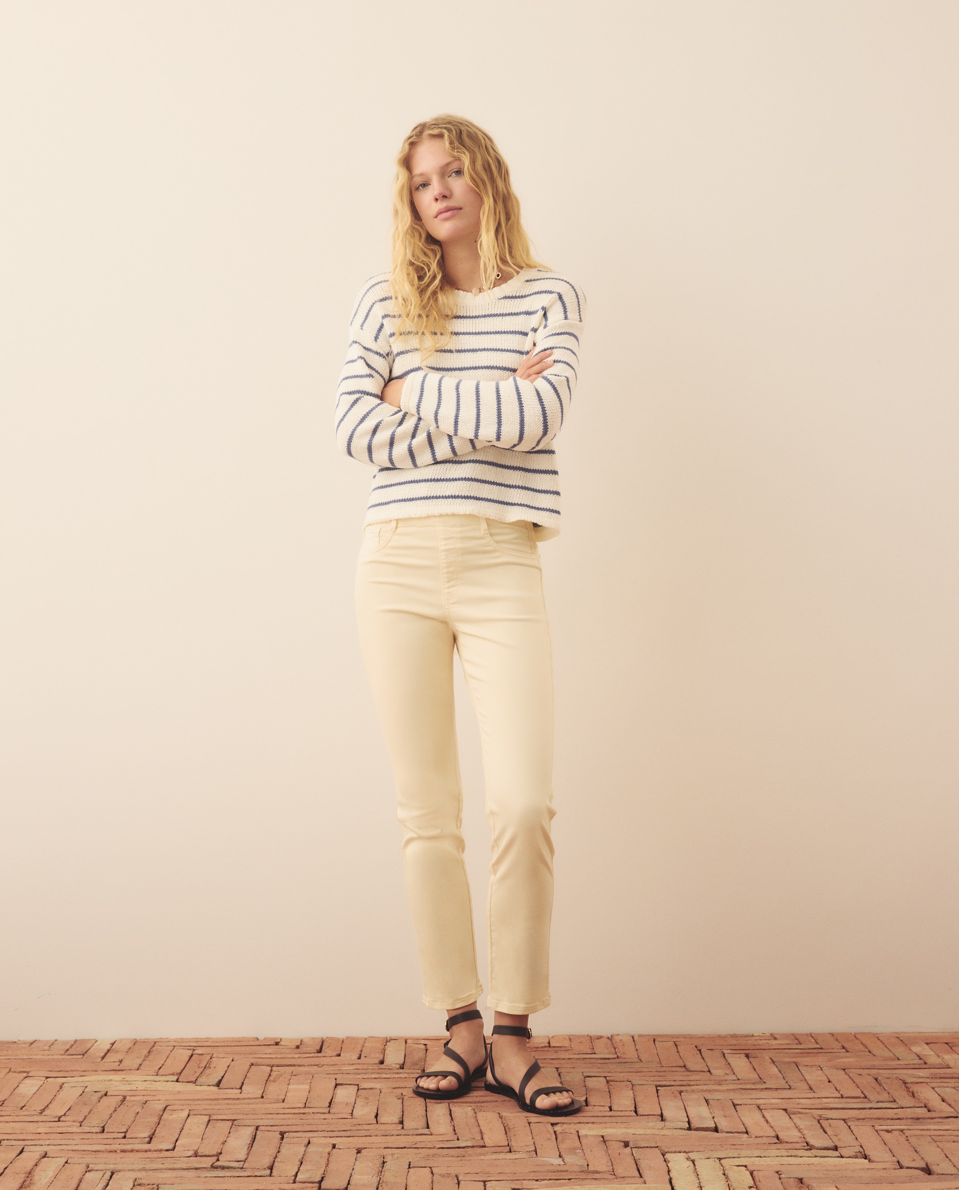Jegging de mujer en color recto - Southern Cotton - Blanco roto Blanco roto-1
