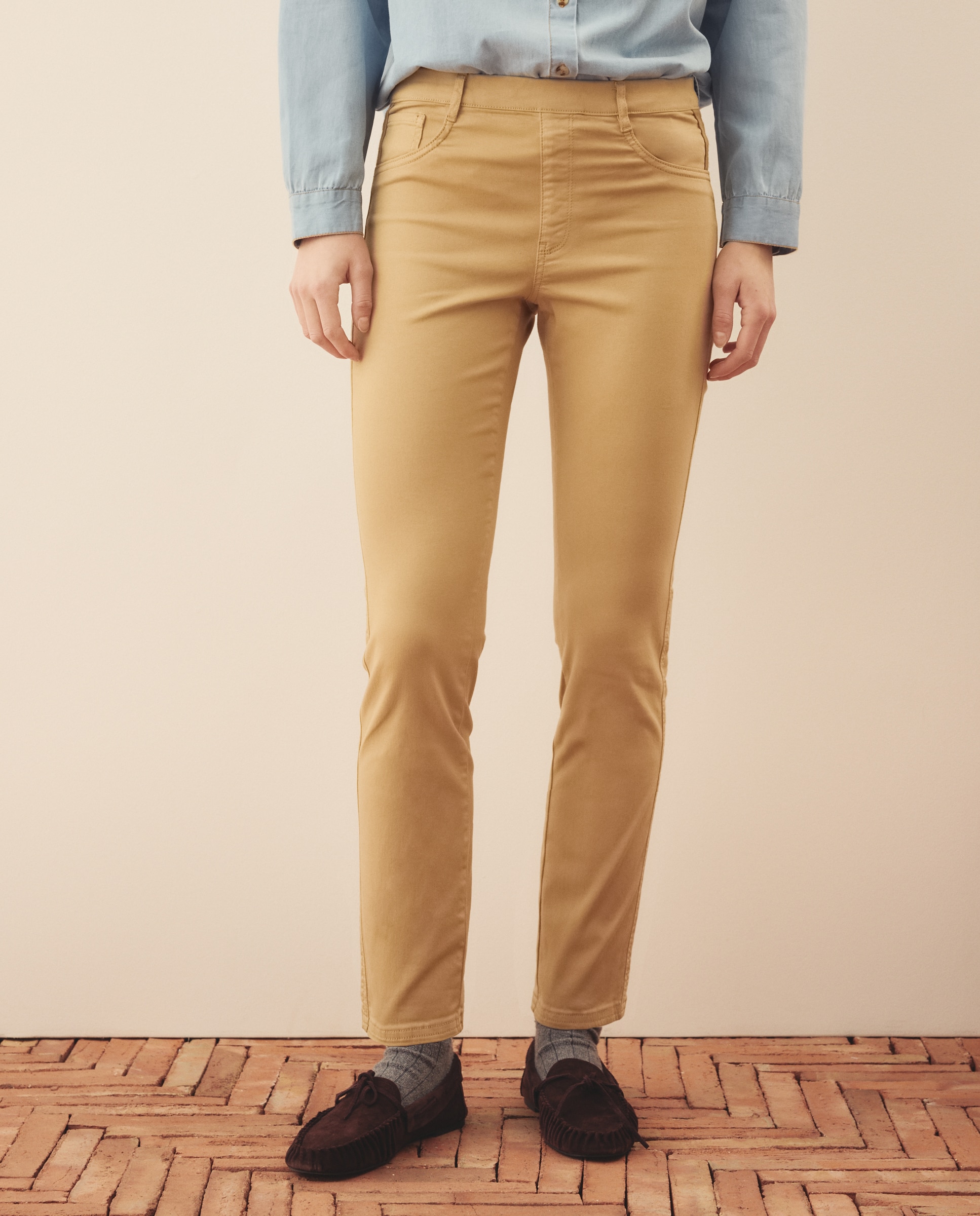 Jegging de mujer en color recto - Southern Cotton - Tostado Tostado-2