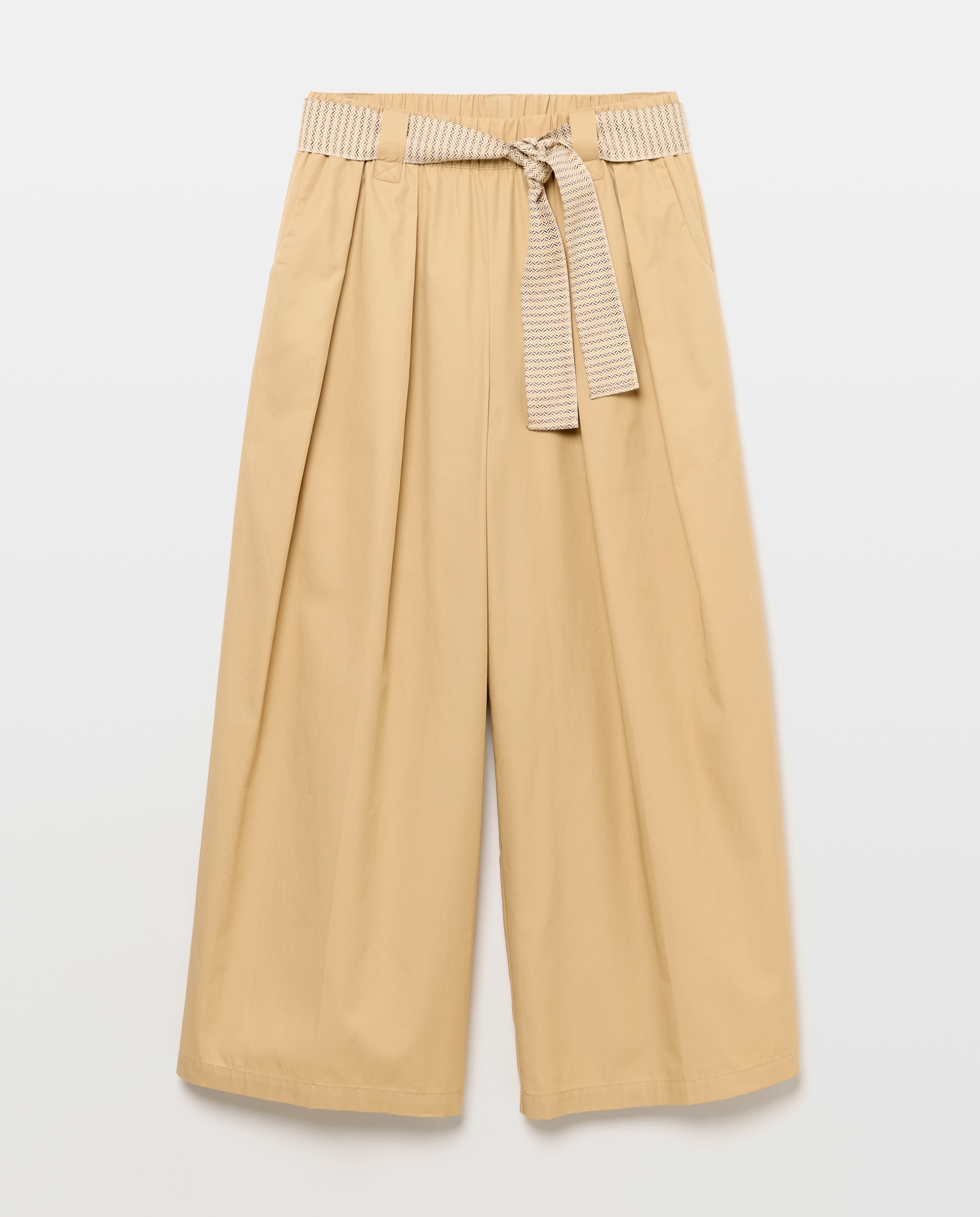 Imagen 5 de Pantalón de popelín de mujer con cinturón - Southern Cotton - Beige Beige