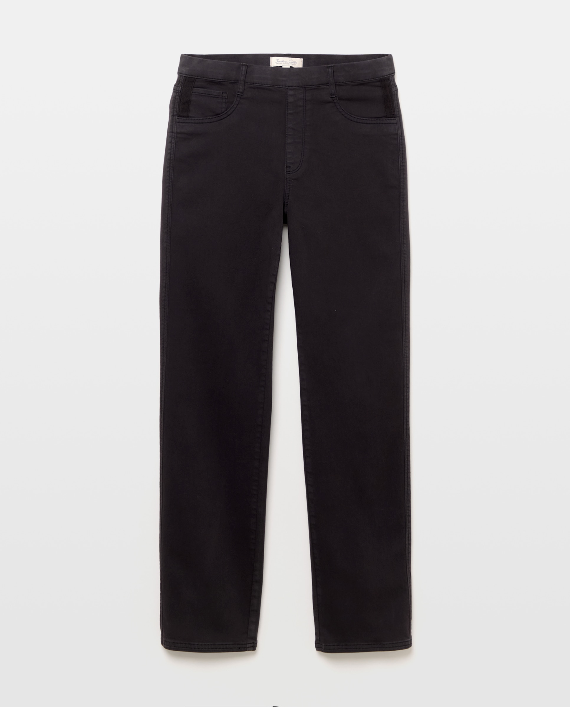 Jegging recto liso de mujer - Southern Cotton - Negro Negro-4