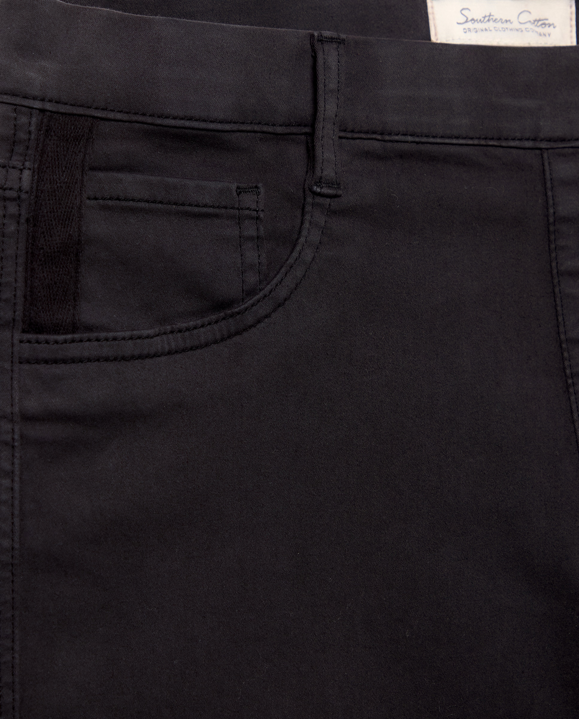 Jegging recto liso de mujer - Southern Cotton - Negro Negro-5