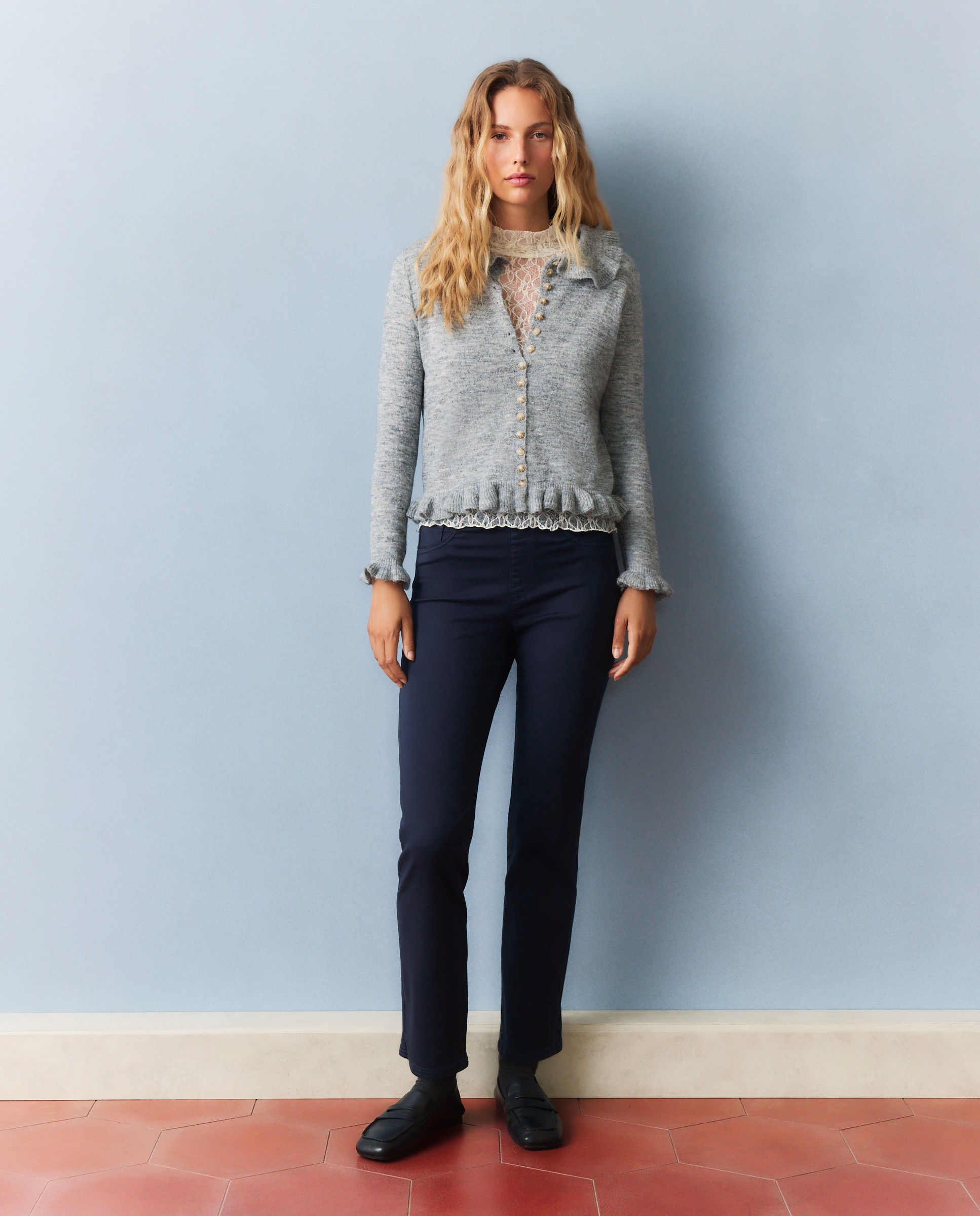 Imagen 1 de Jegging recto liso de mujer - Southern Cotton - Azul marino Azul marino