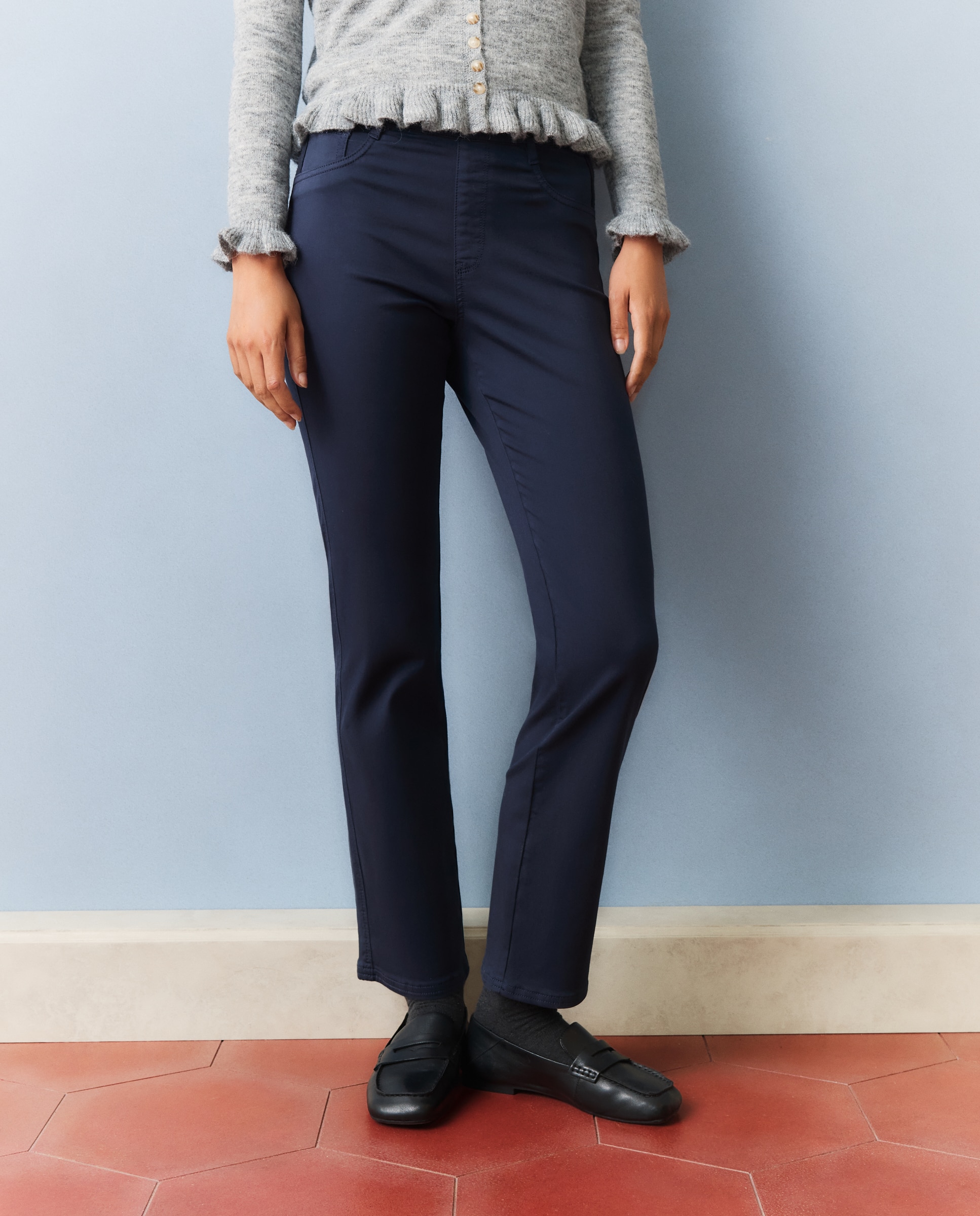 Imagen 2 de Jegging recto liso de mujer - Southern Cotton - Azul marino Azul marino