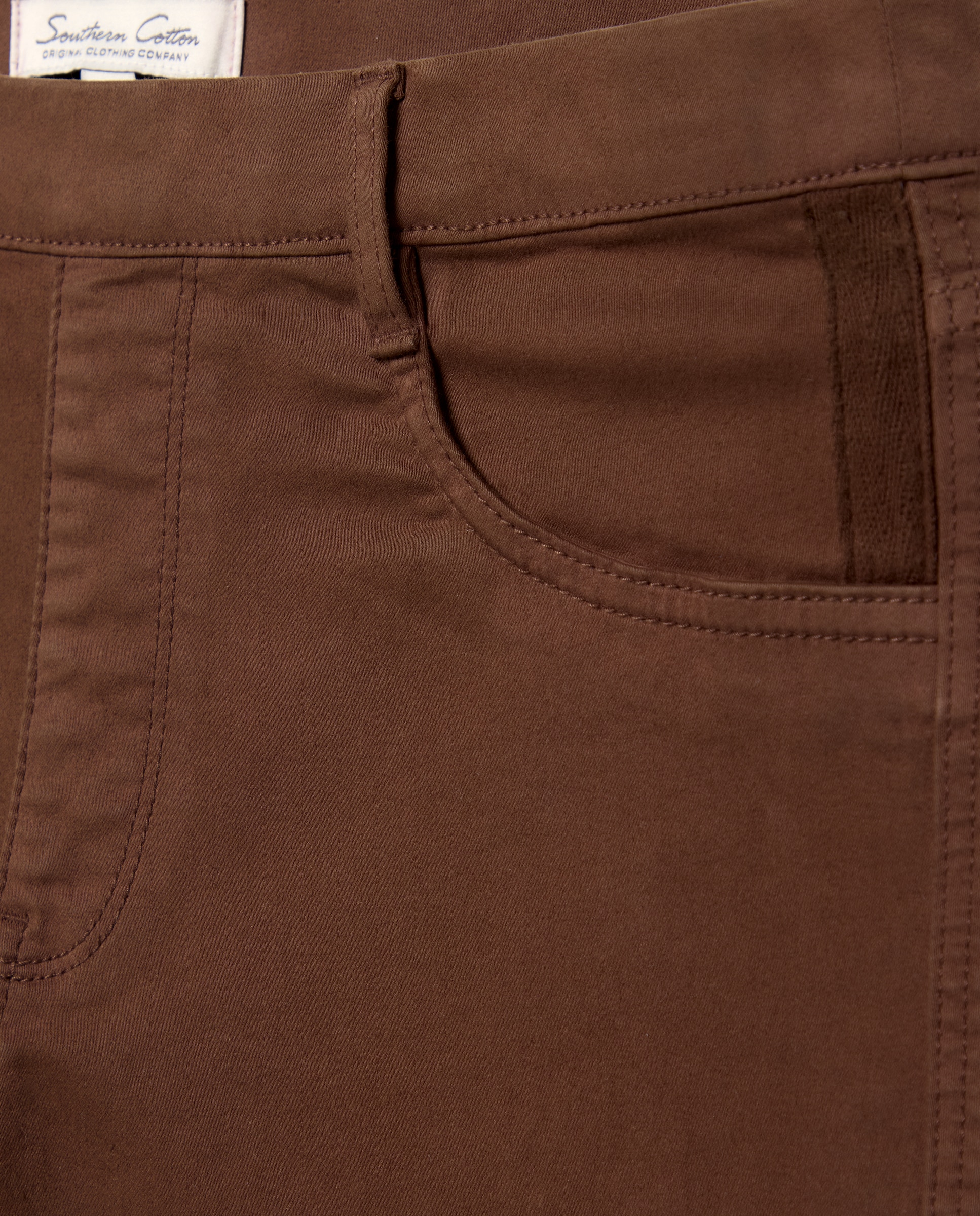 Jegging recto liso de mujer - Southern Cotton - Marrón Marrón-5