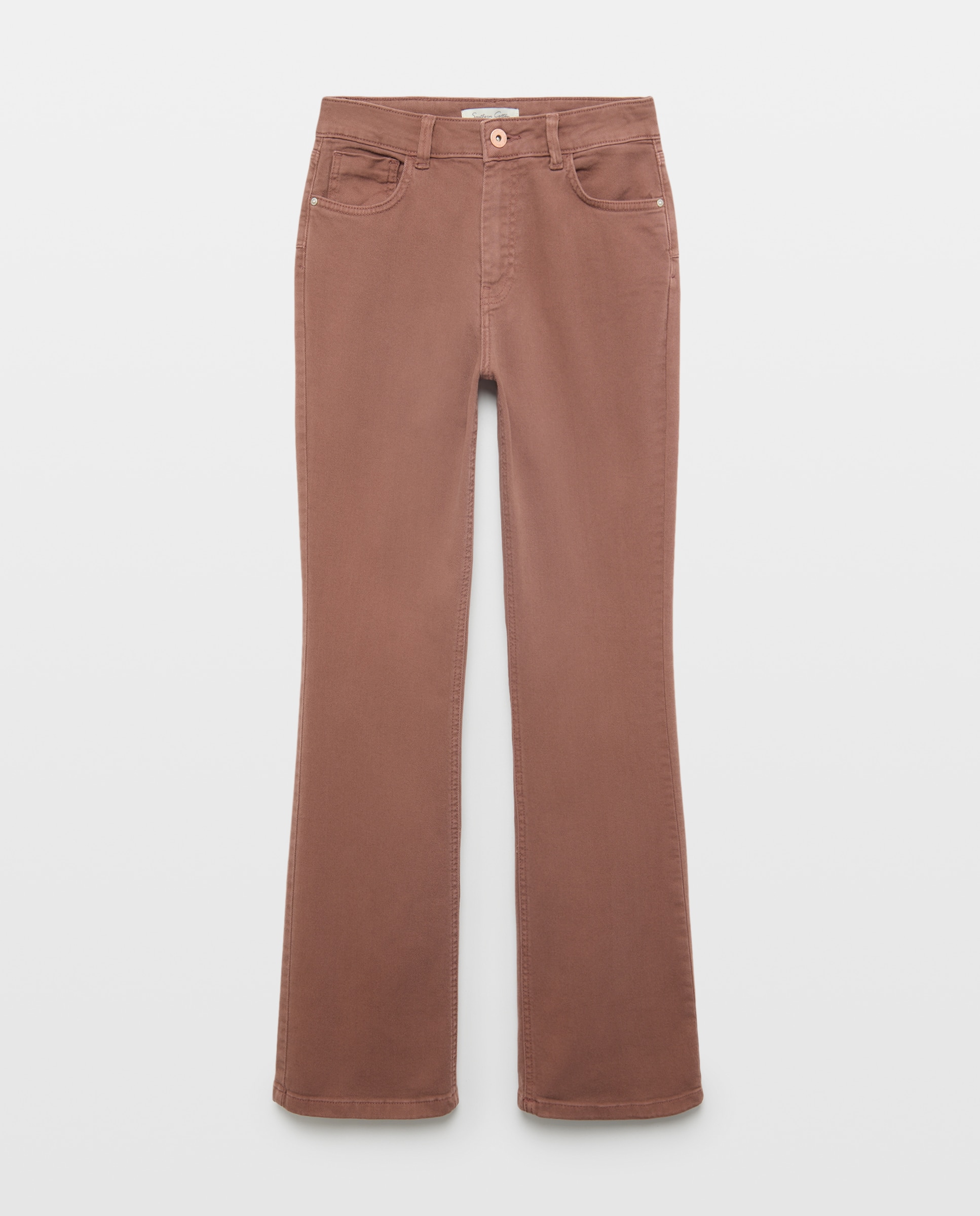 Pantalón de mujer color flare - Southern Cotton - Burdeos Burdeos-4