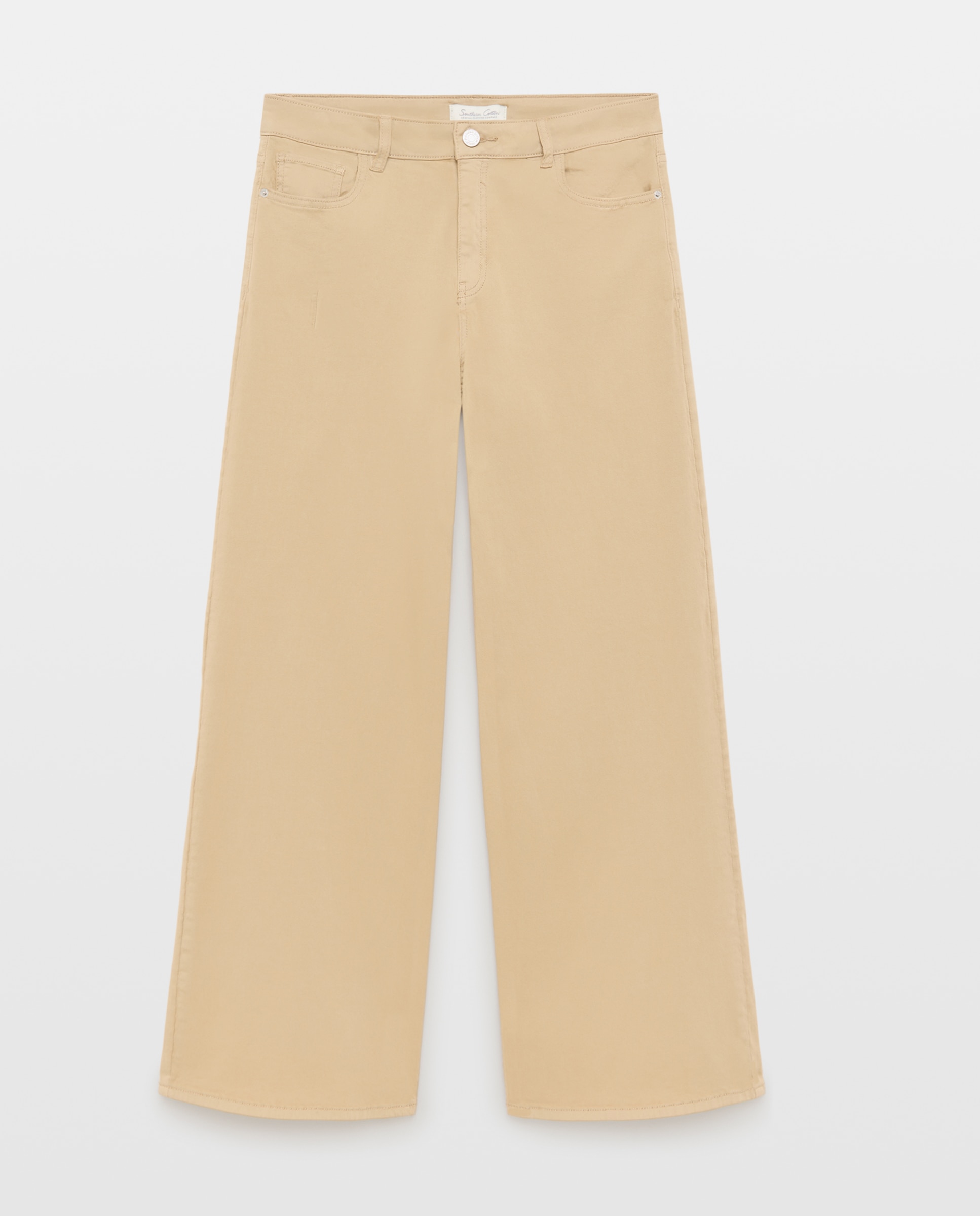 Calças regular de mulher com cinco bolsos 730 Camel-4