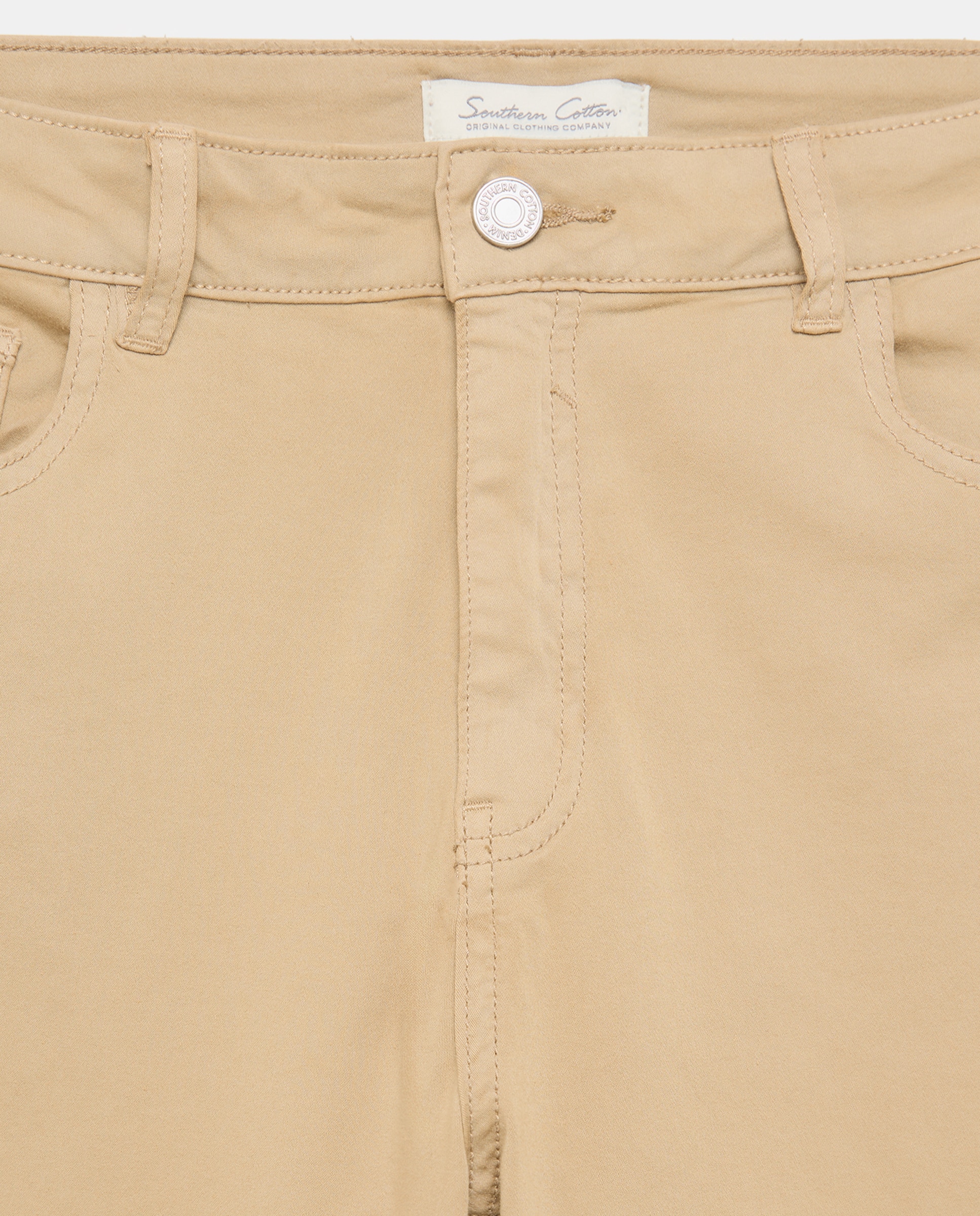 Calças regular de mulher com cinco bolsos 730 Camel-5