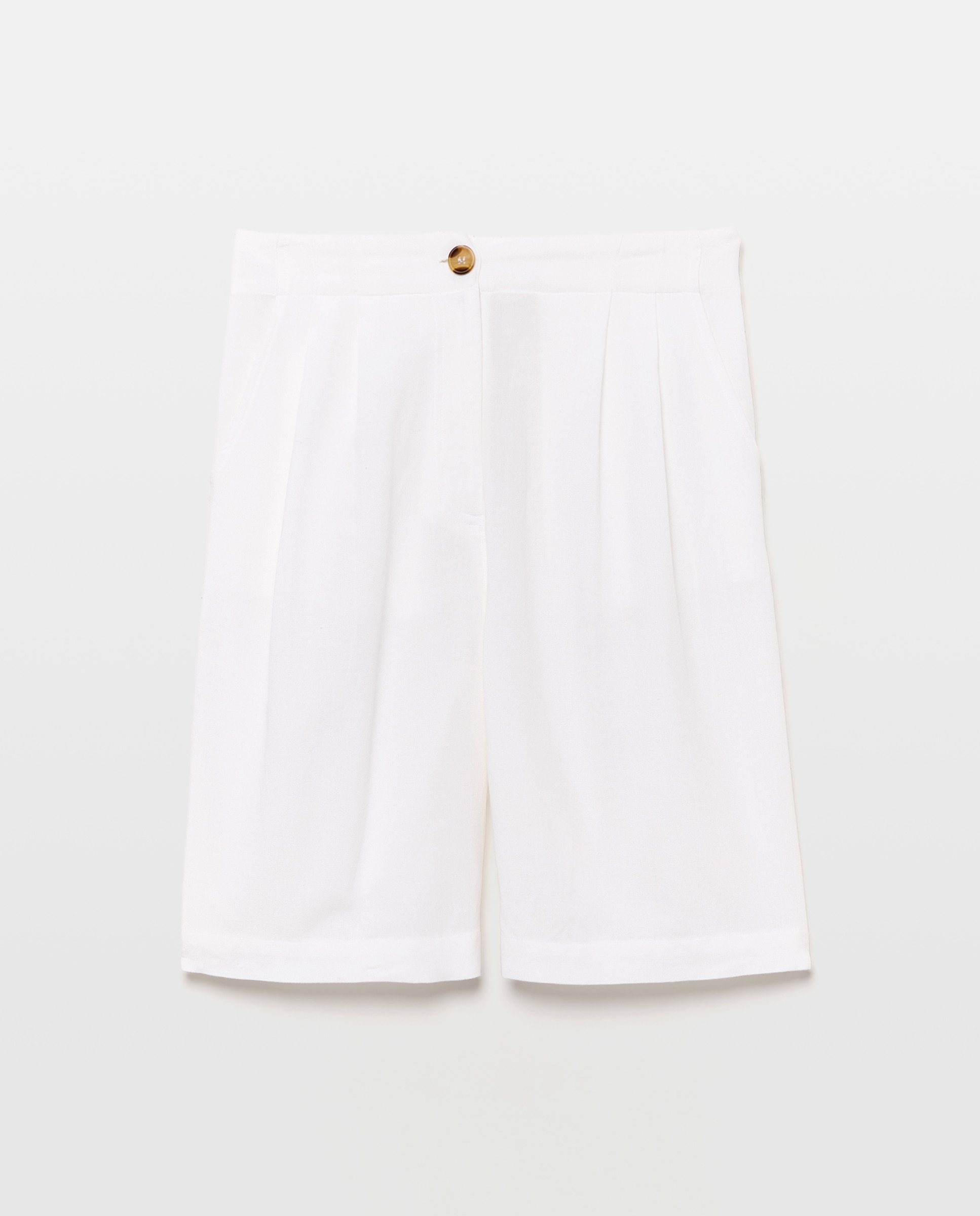 Bermuda lisa fluída de mujer - Southern Cotton - Blanco Blanco-4