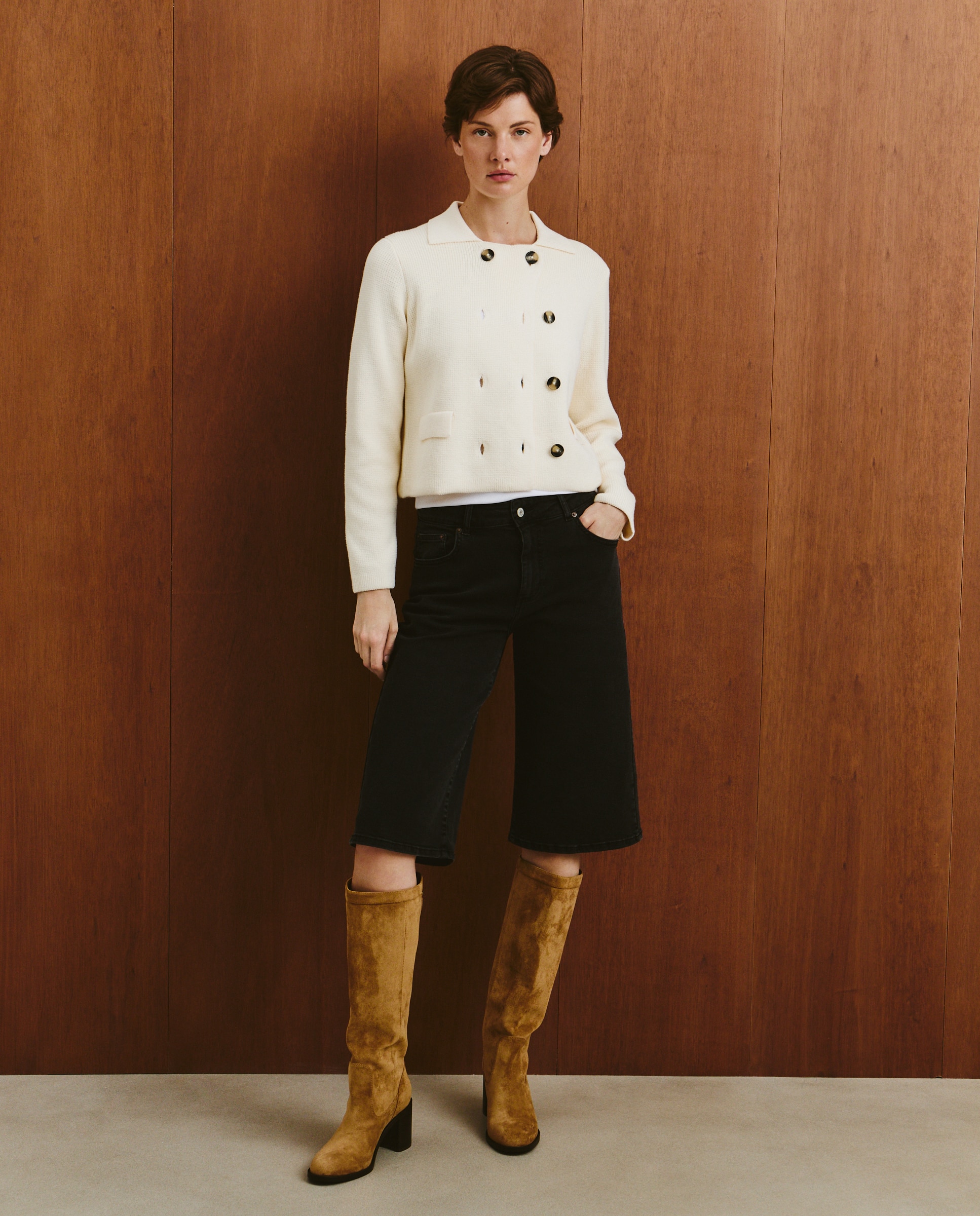 Casaco Liso de Algodão 120 Cru-2