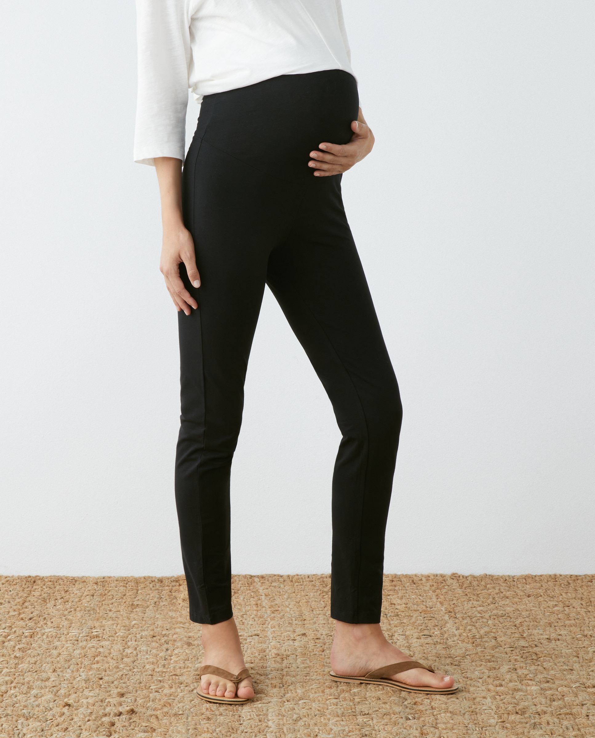 Leggings de Malha de Pré-Mamã - Preto Preto-2