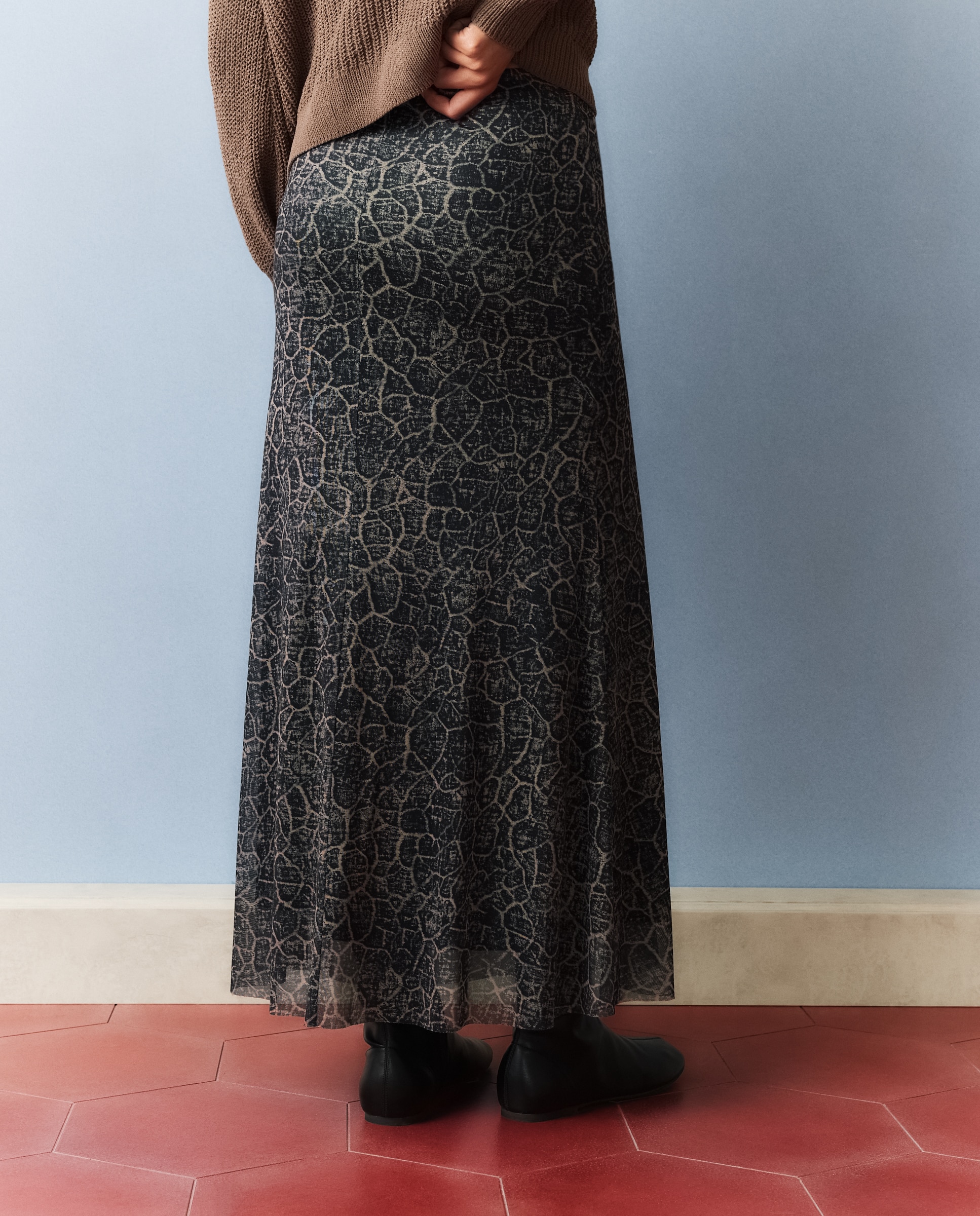 Falda tul estampado - Southern Cotton - Negro Negro-3