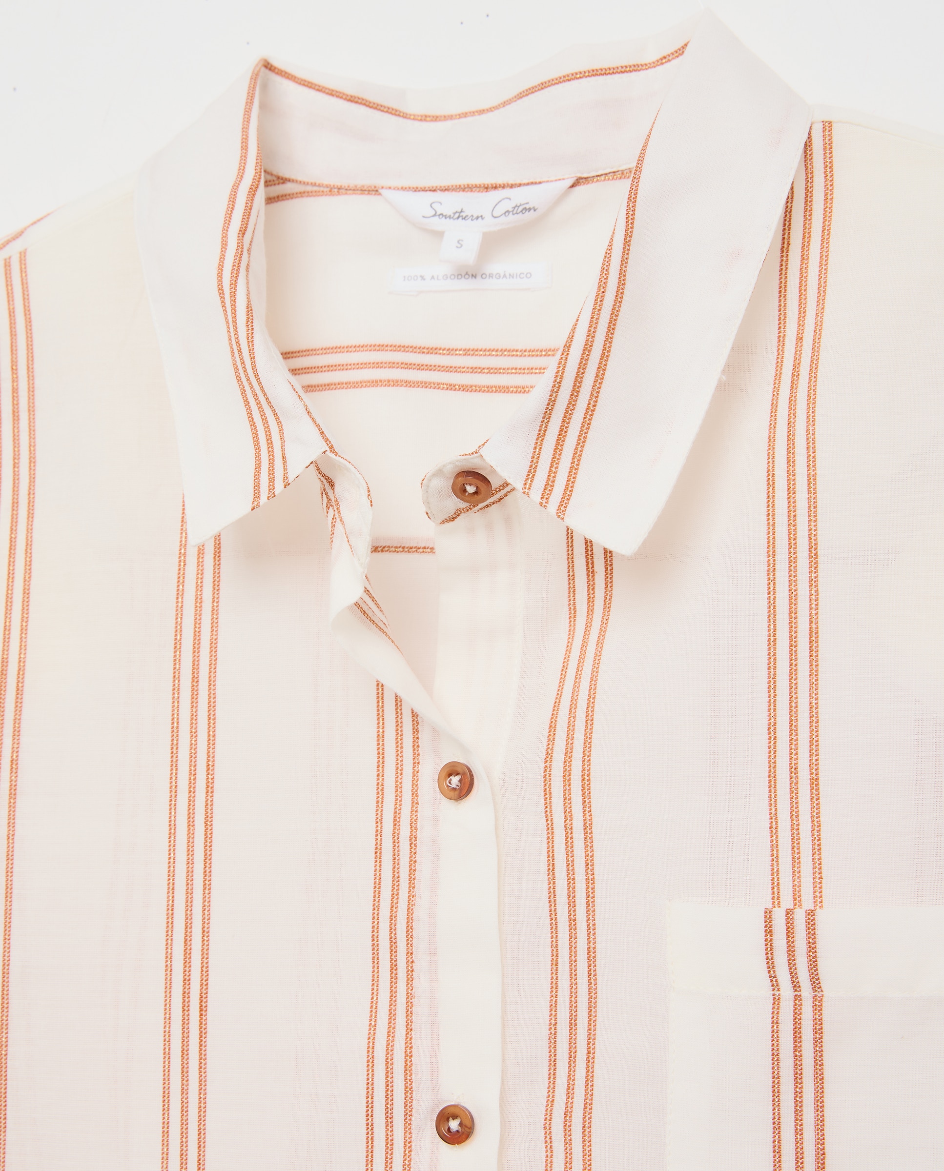 Blusa Camiseiro às Riscas com Brilho Branco-6