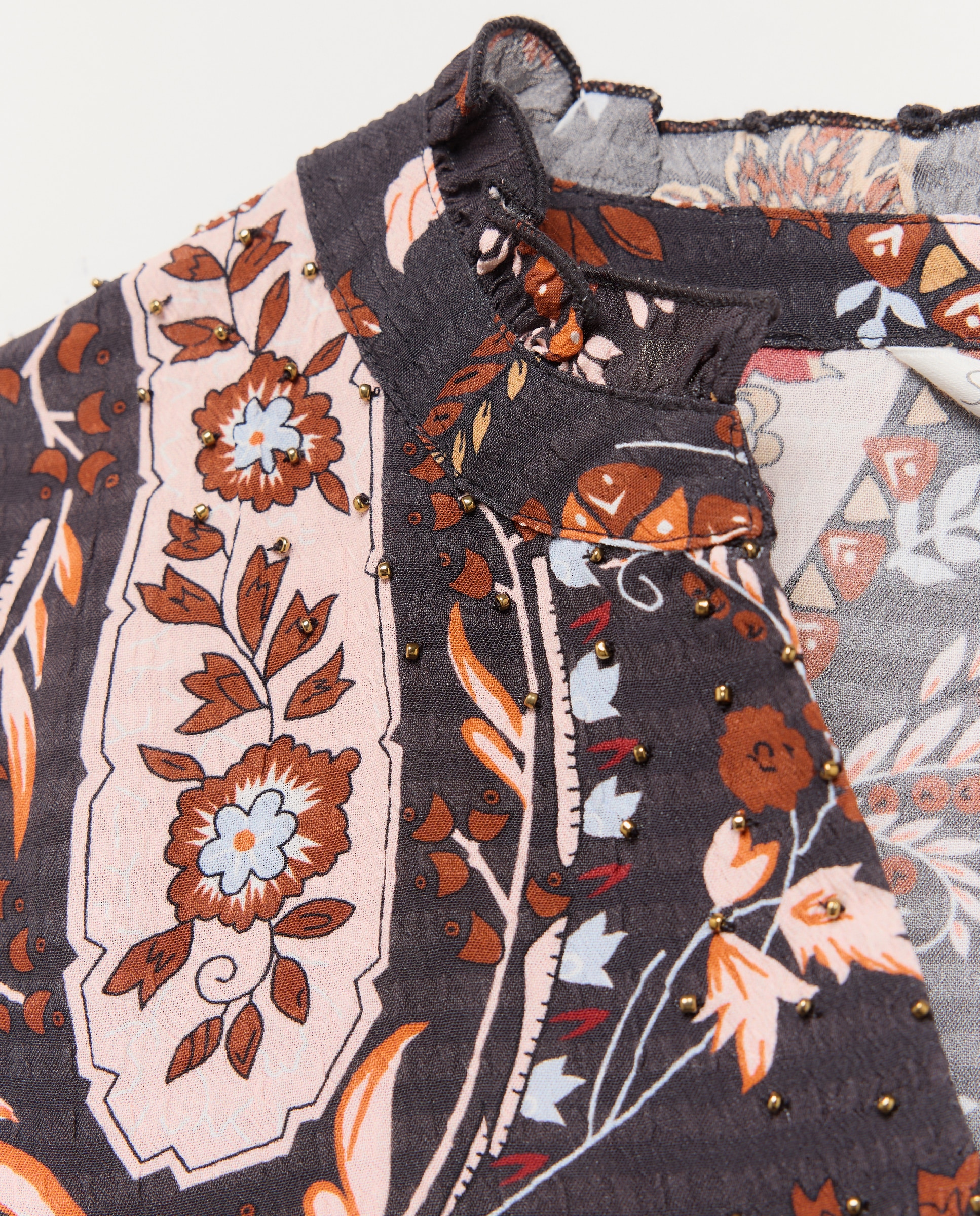 Imagen 6 de Blusa de mujer estampada cachemires - Southern Cotton - Gris Gris