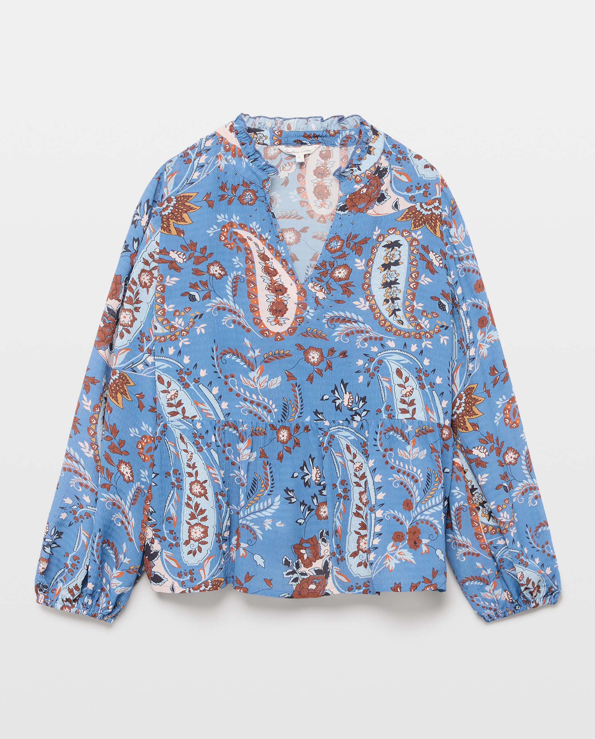 Blusa com Estampado de Caxemiras Azul-marinho-4