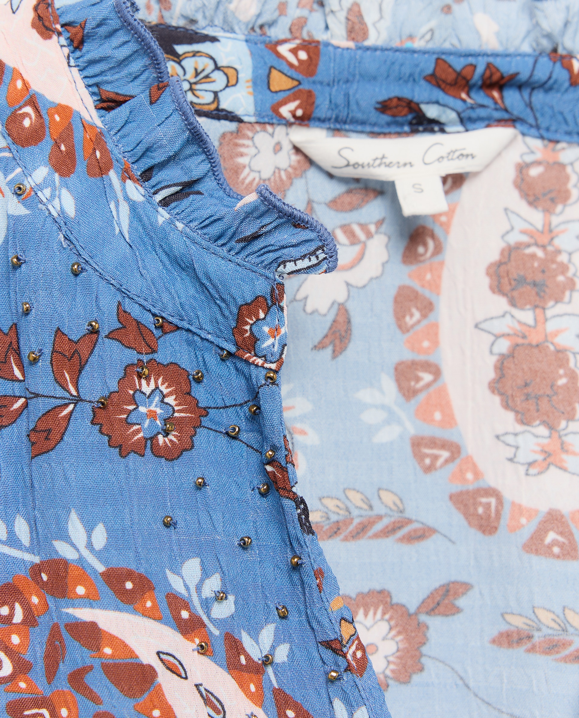 Blusa com Estampado de Caxemiras Azul-marinho-5
