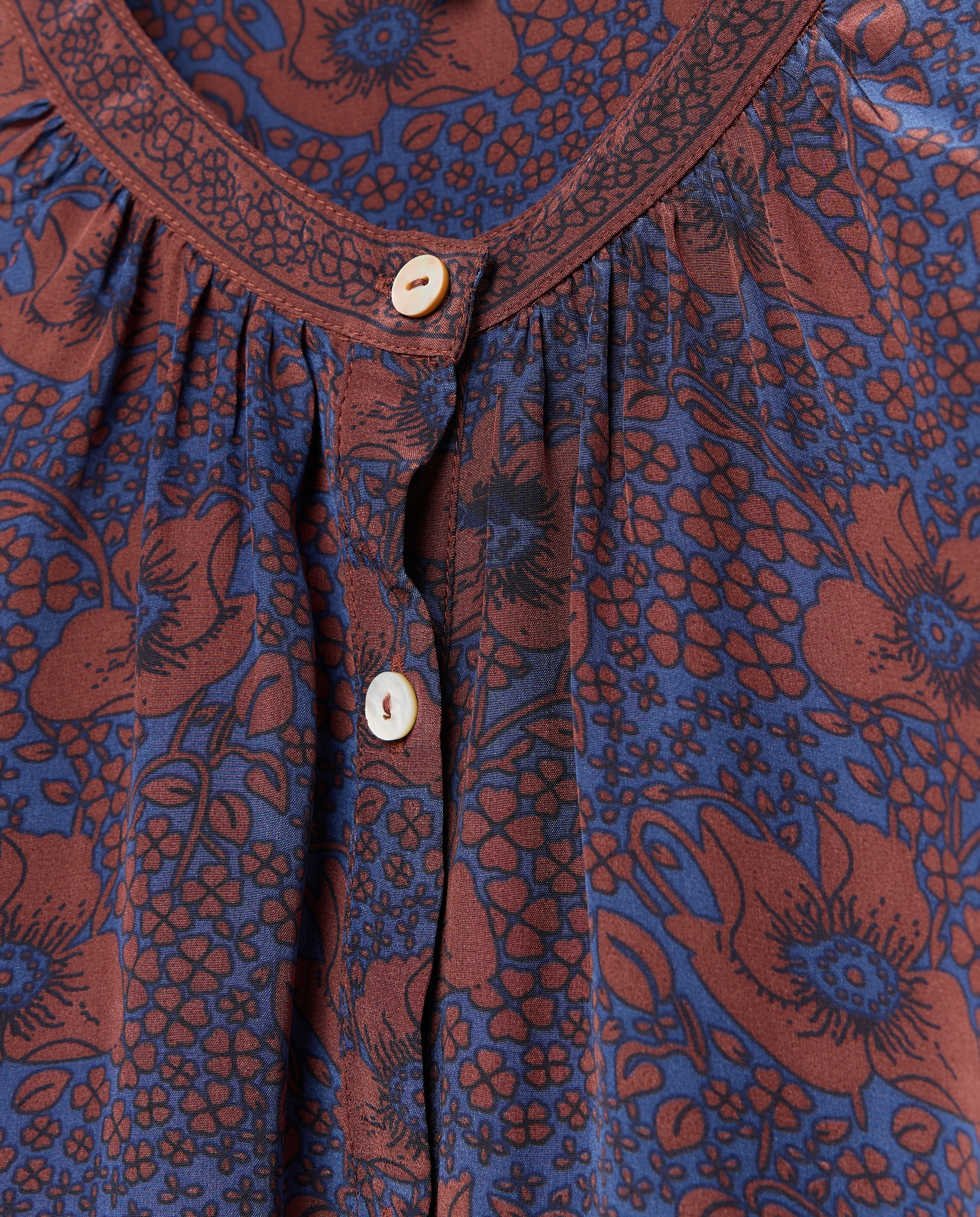 Imagen 5 de Blusa de mujer estampada - Southern Cotton - Marrón Marrón