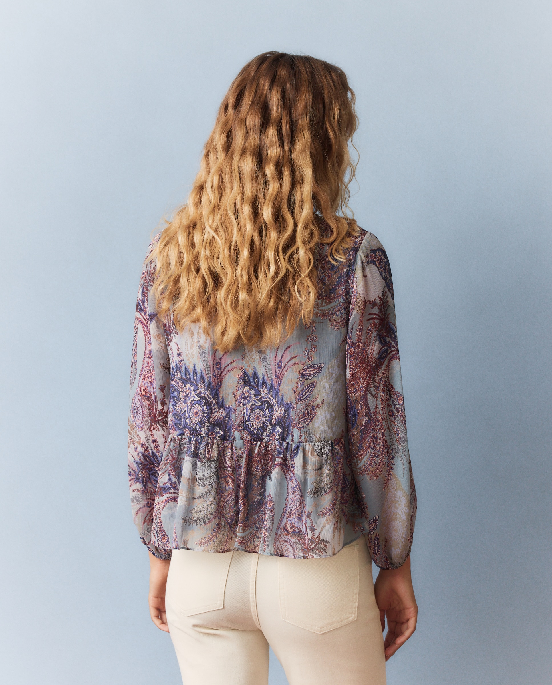 Imagen 3 de Blusa de mujer Georgette pisos - Southern Cotton - Azul Azul