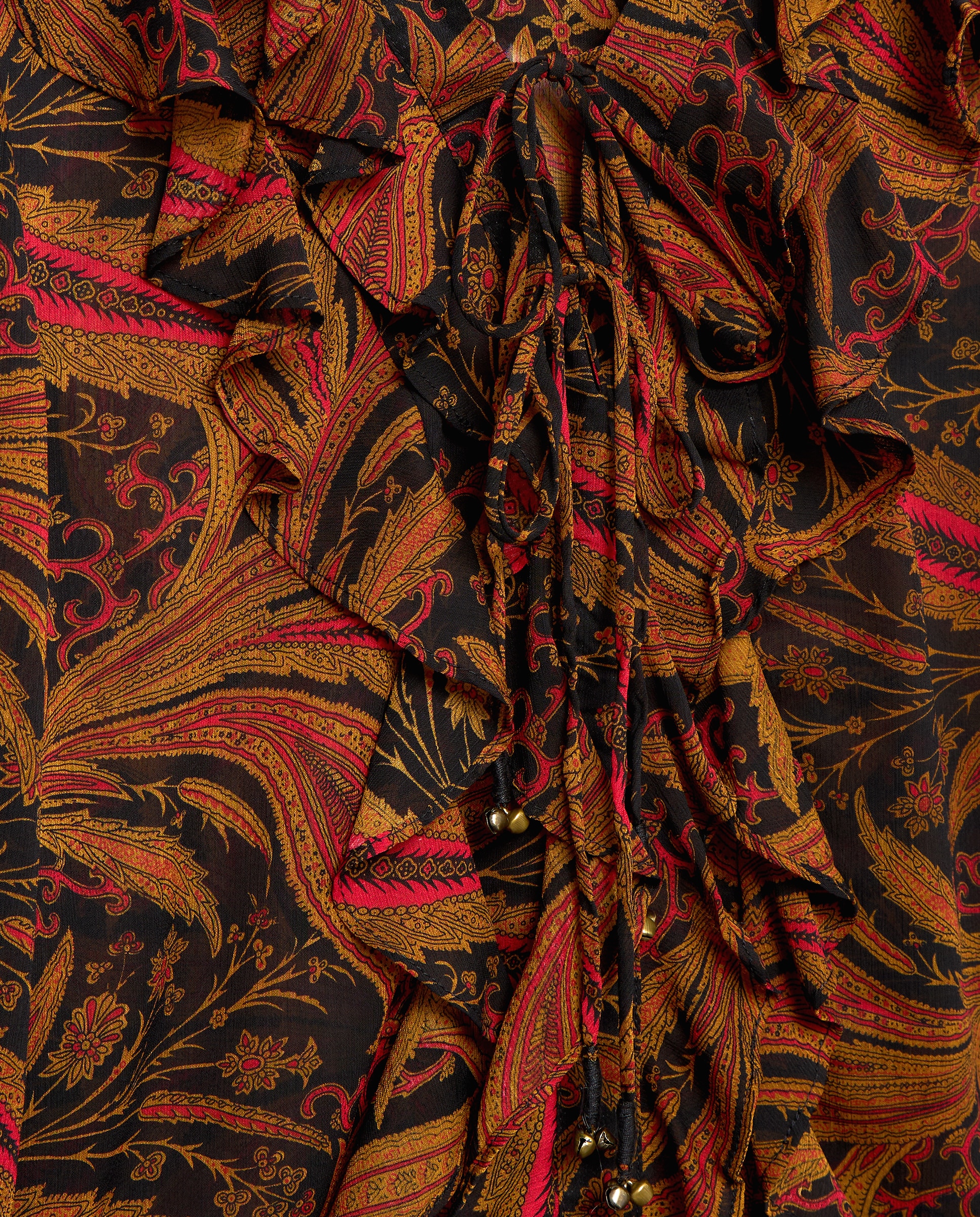 Blusa estampada com folho Cinzento-6