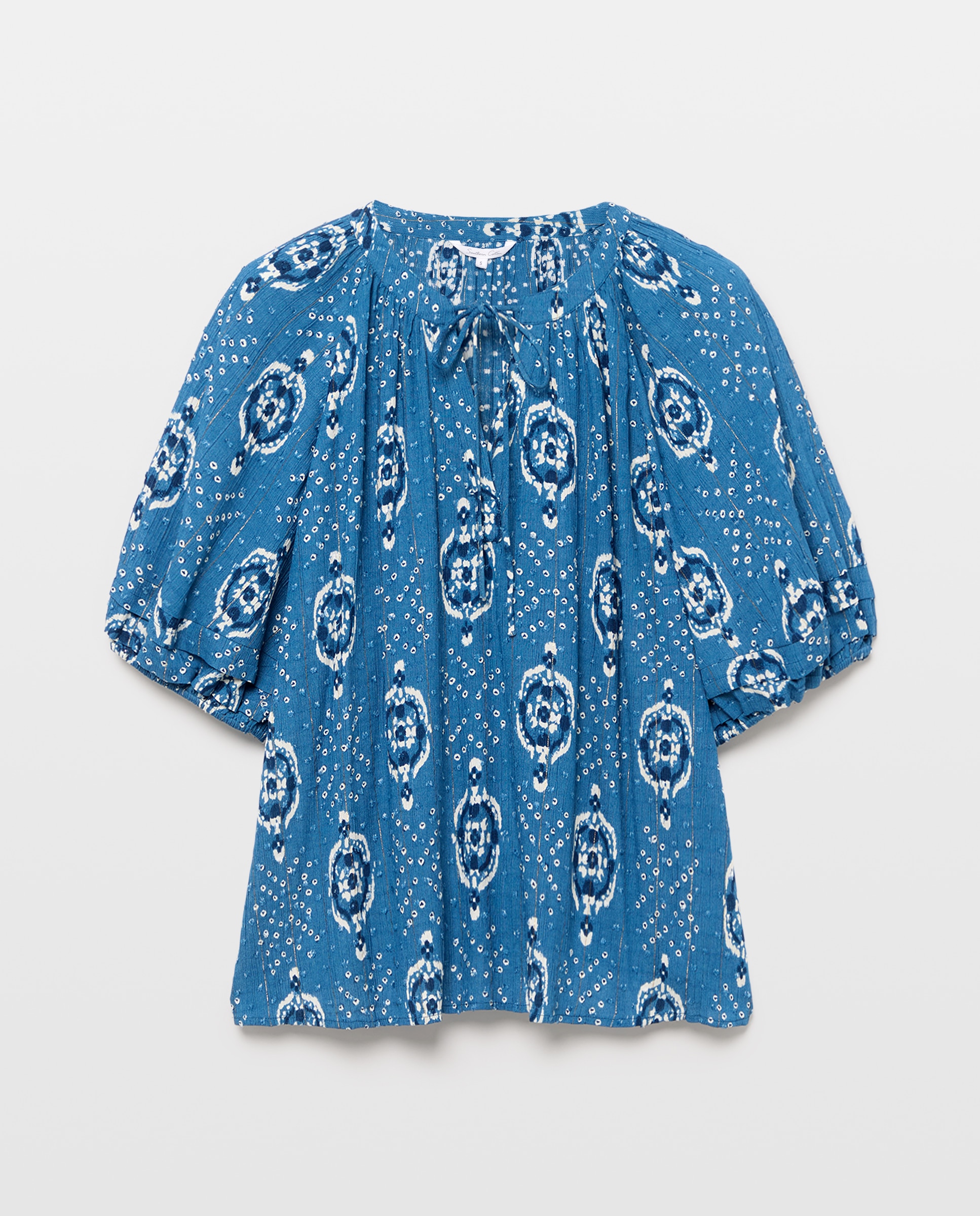 Blusa de mujer de manga farol lurex - Southern Cotton - Azul Azul-5