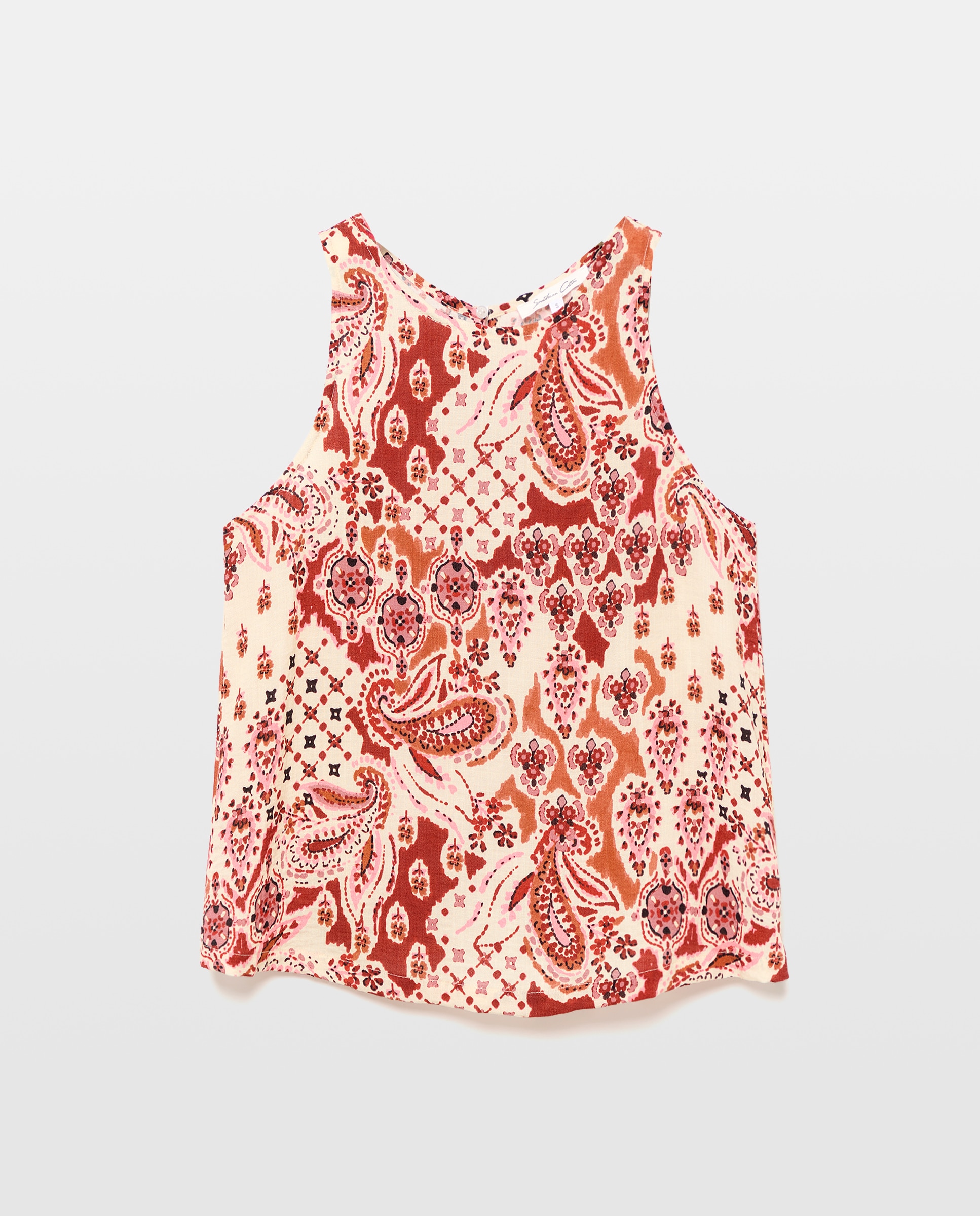 Top de mujer estampado abierto - Southern Cotton - Rojo Rojo-4