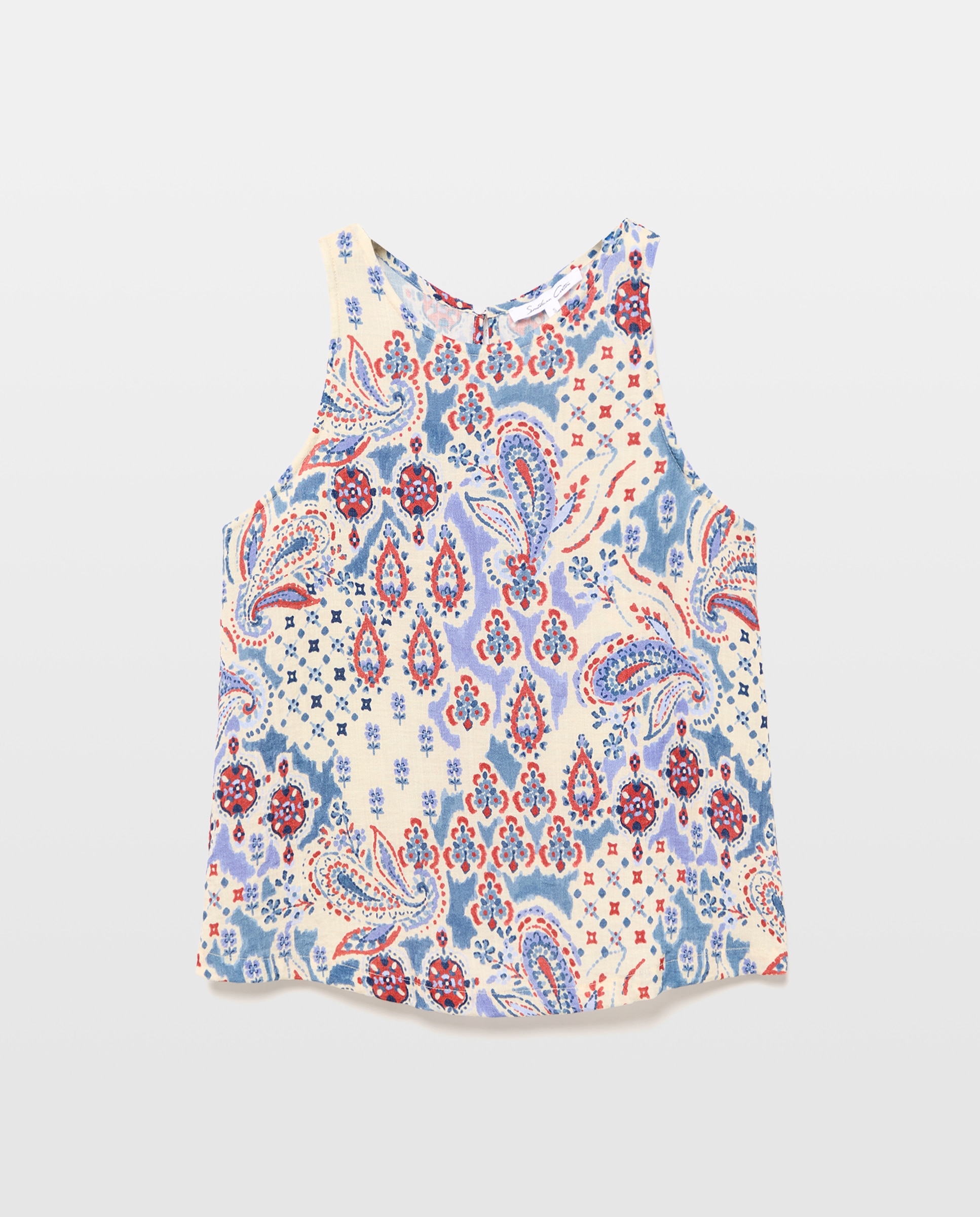 Top de mujer estampado abierto - Southern Cotton - Azul Azul-4