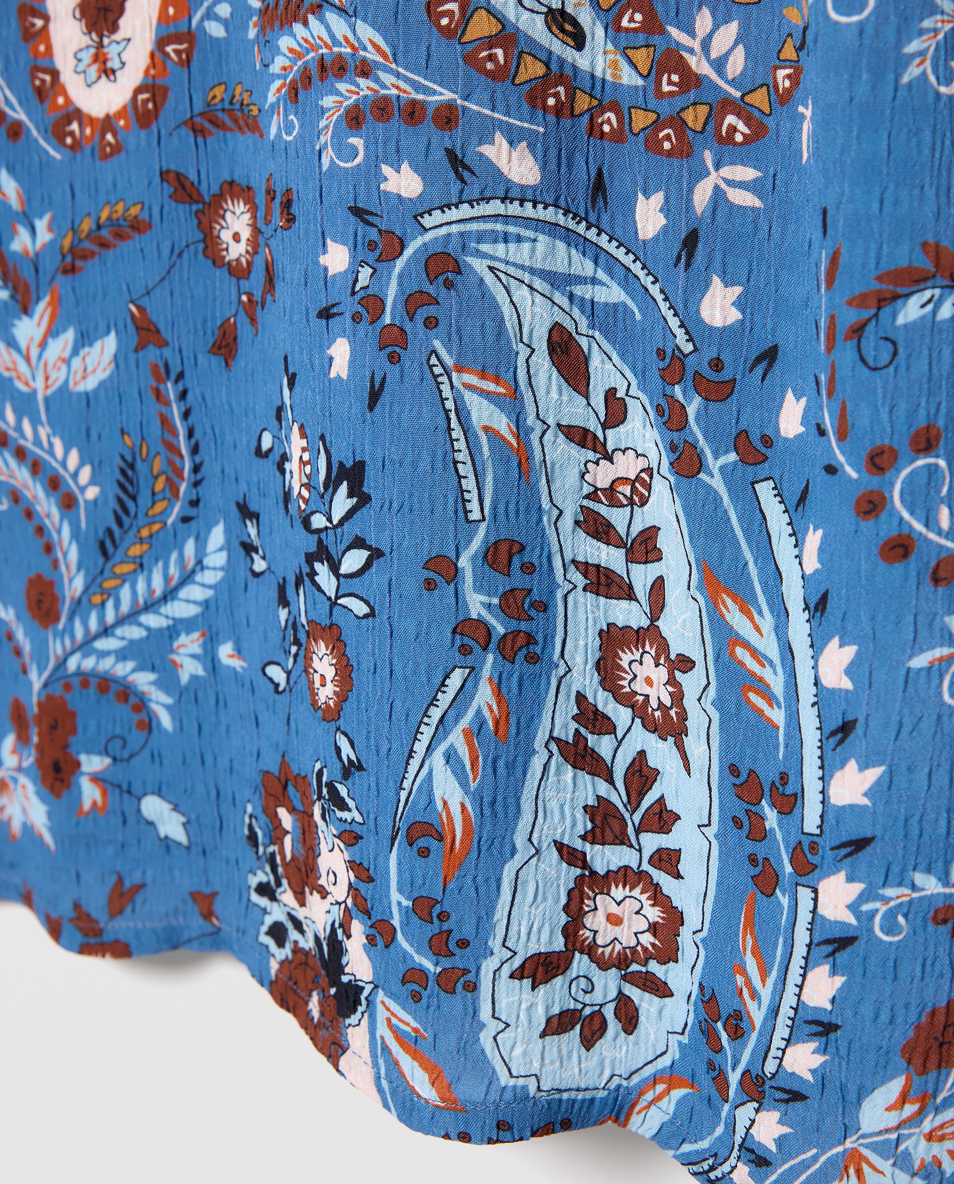 Saia com Estampado de Caxemiras Azul-marinho-5