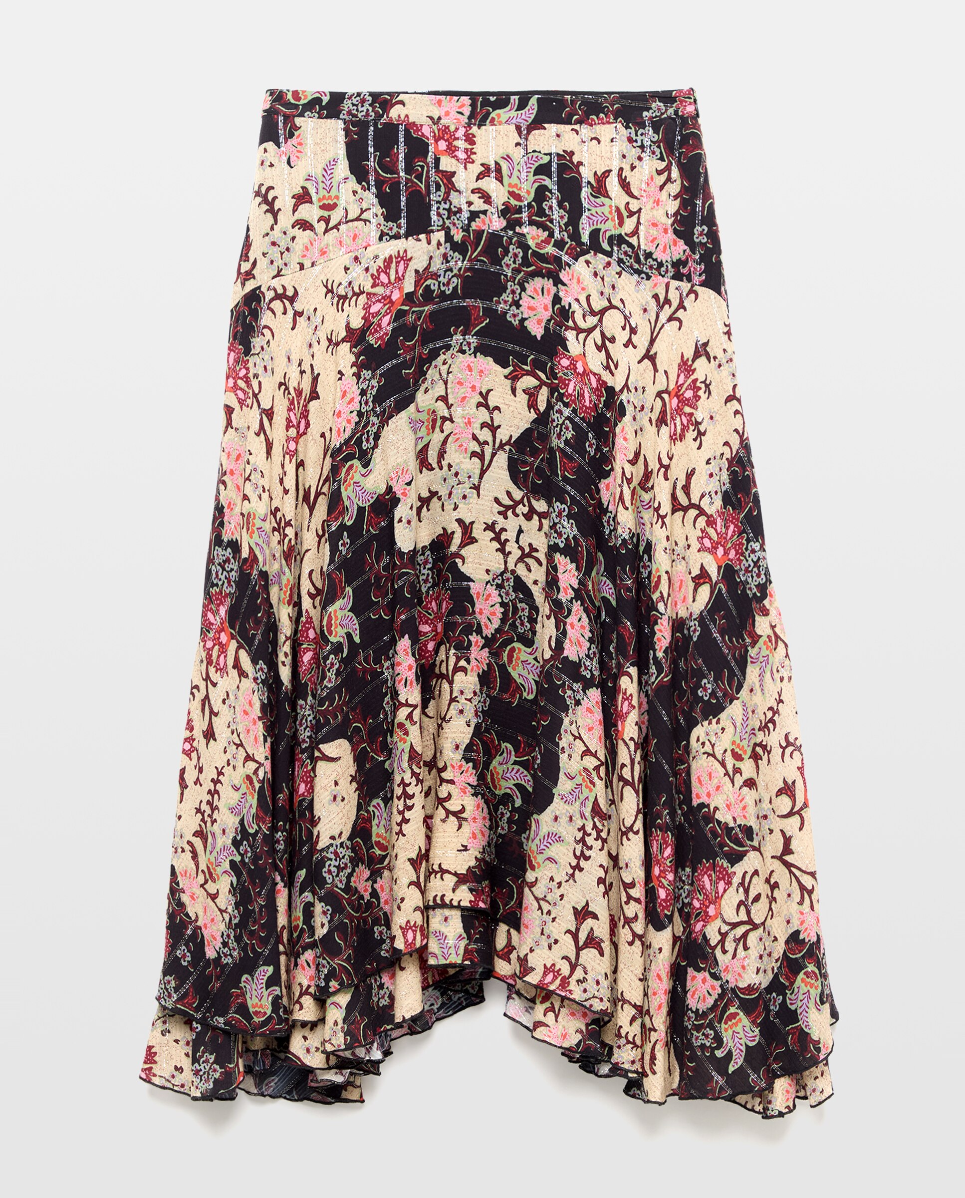Imagen 4 de Falda estampadas lurex con capa - Southern Cotton - Negro Negro