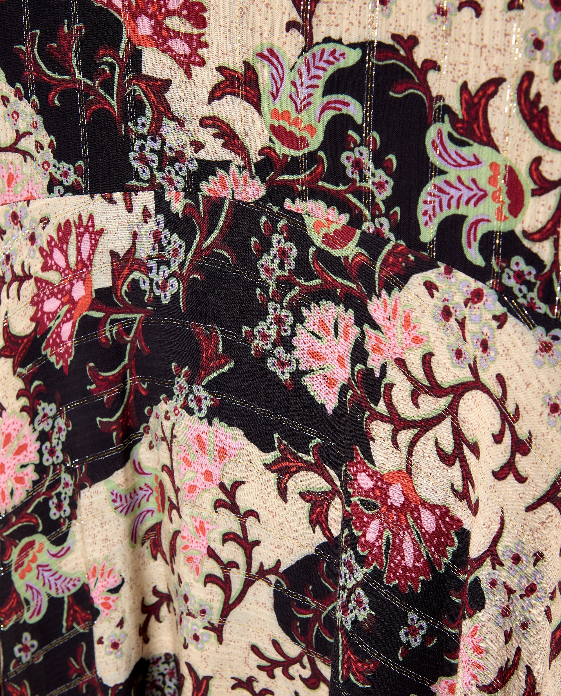 Imagen 5 de Falda estampadas lurex con capa - Southern Cotton - Negro Negro