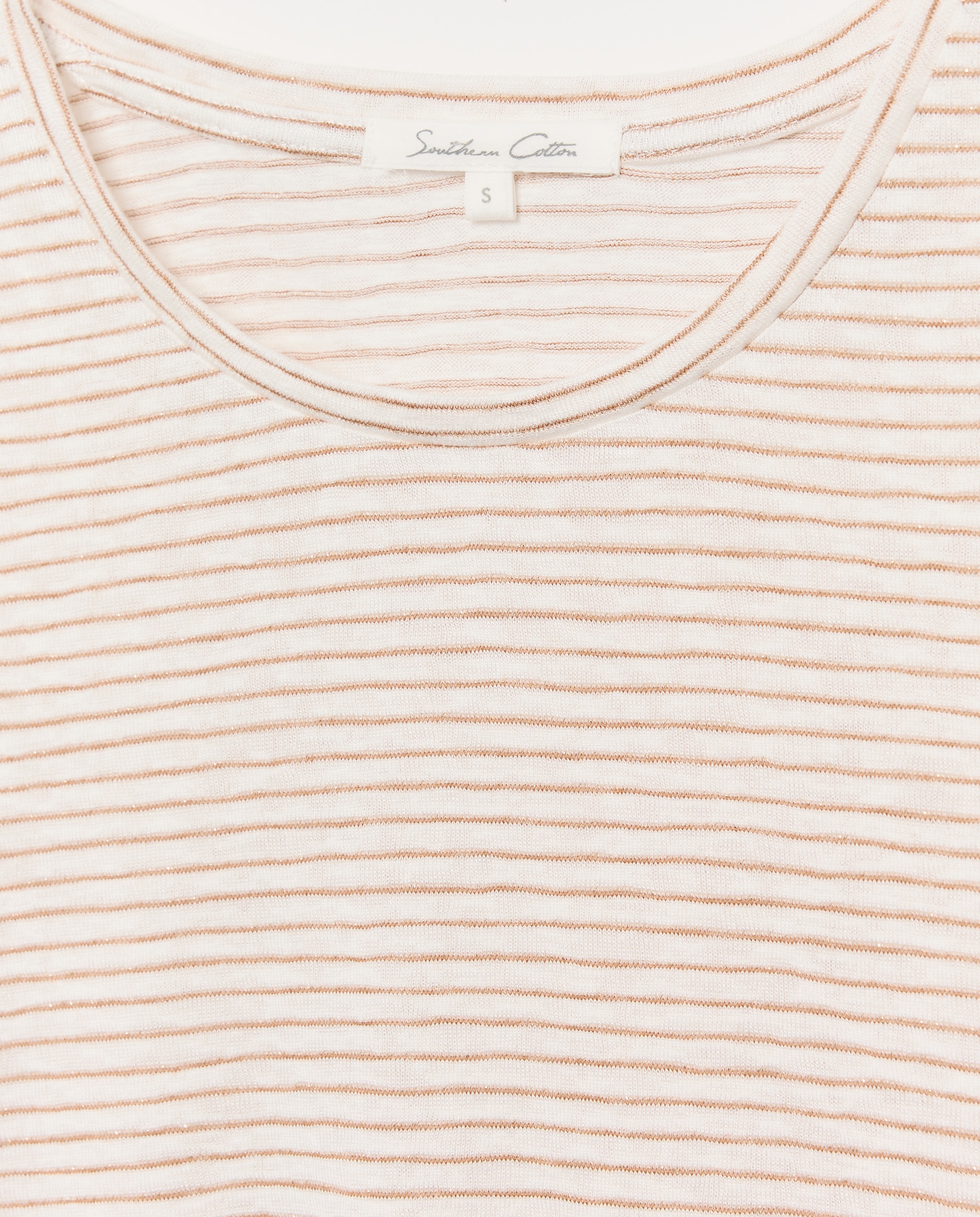 Imagen 5 de Camiseta de mujer raya lurex - Southern Cotton - Marrón Marrón
