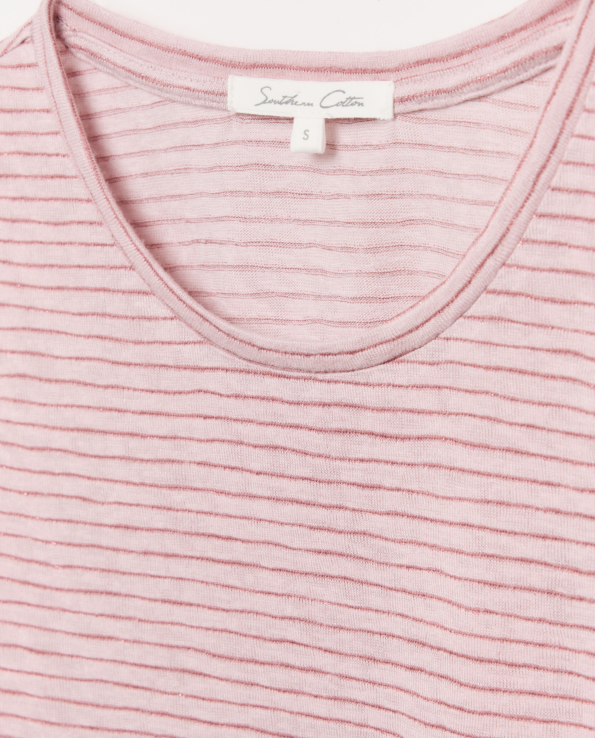 Imagen 6 de Camiseta de mujer raya lurex - Southern Cotton - Rojo Rojo