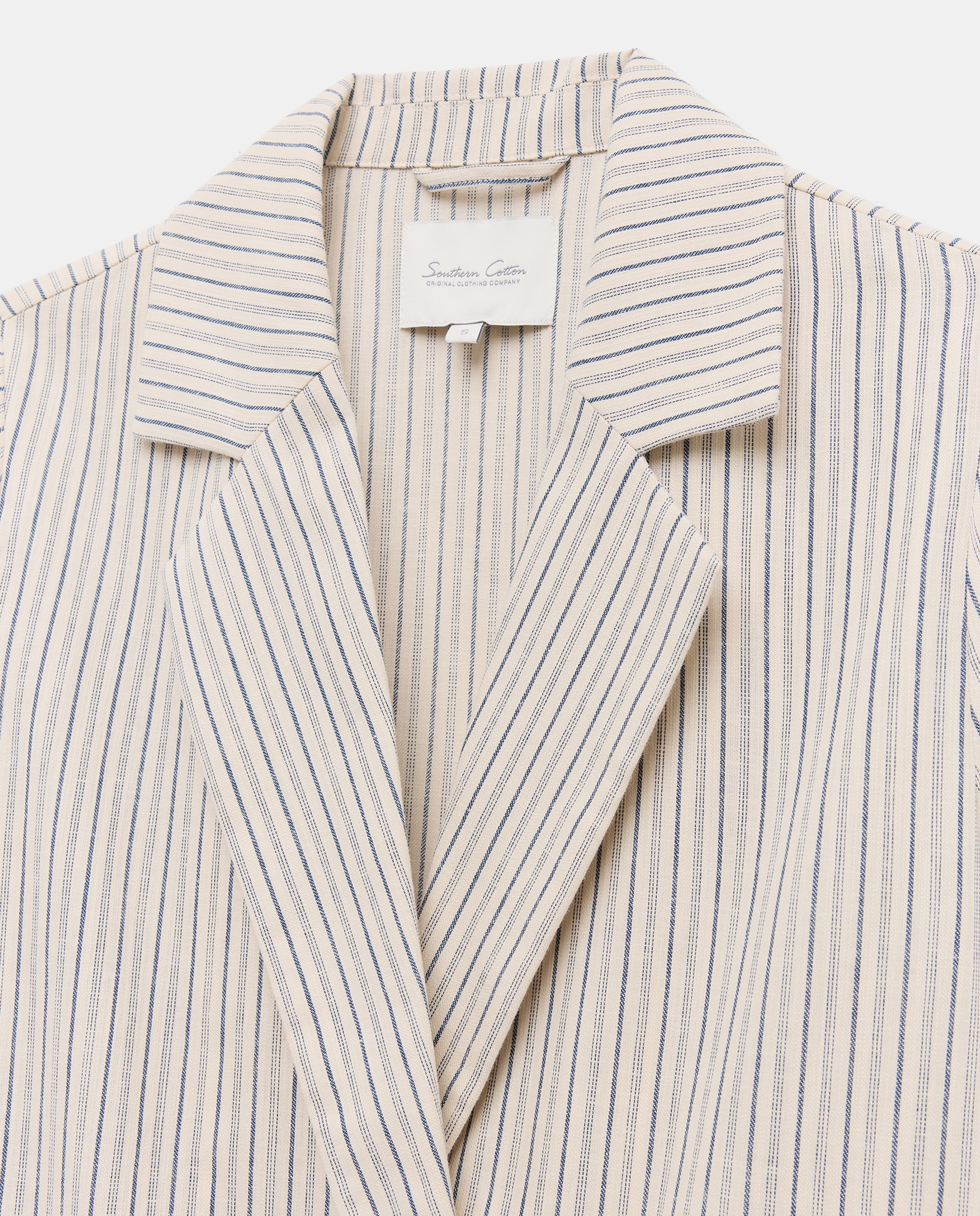 Blazer Liso de Linho Azul-5