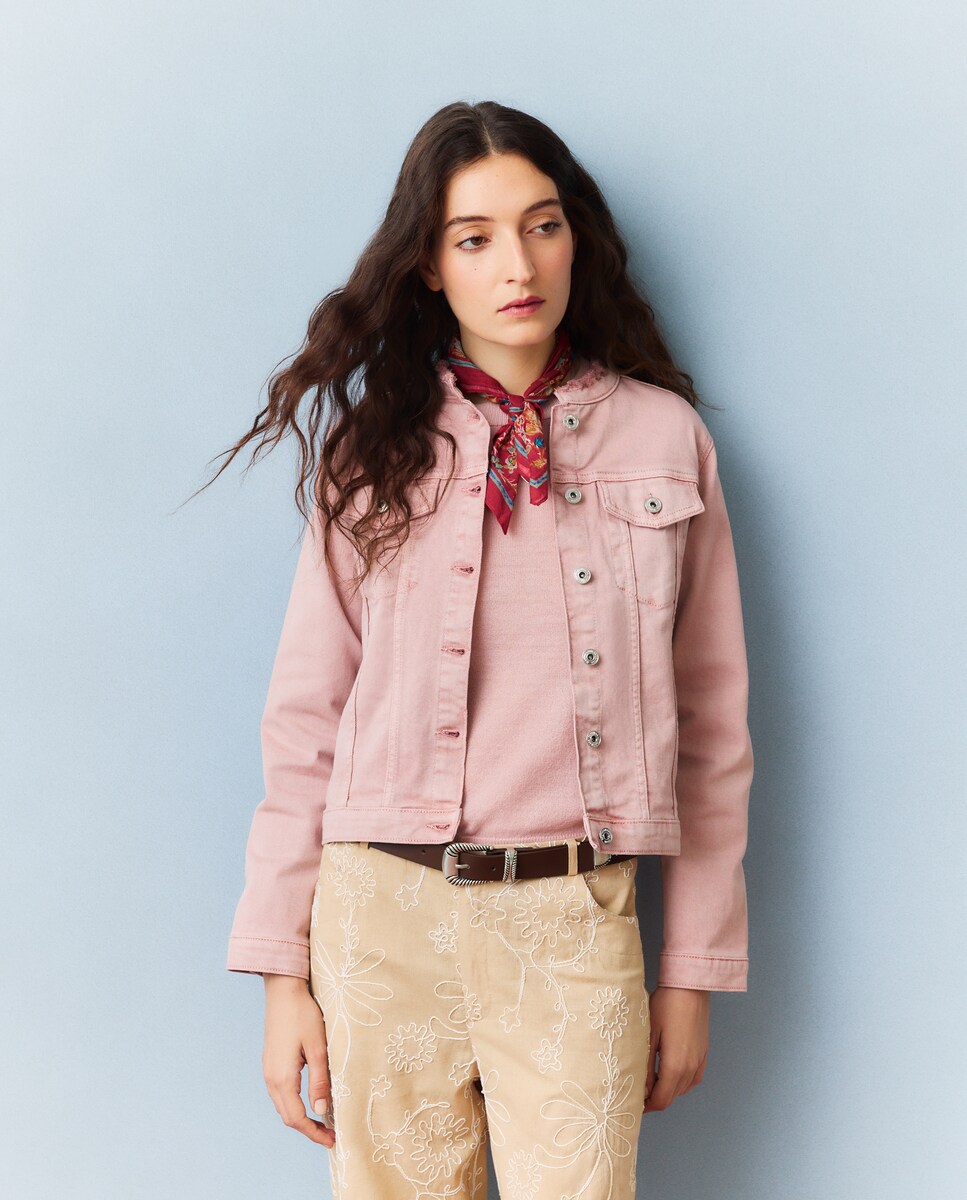 Imagen 0 de Cazadora denim lisa de mujer Blanco