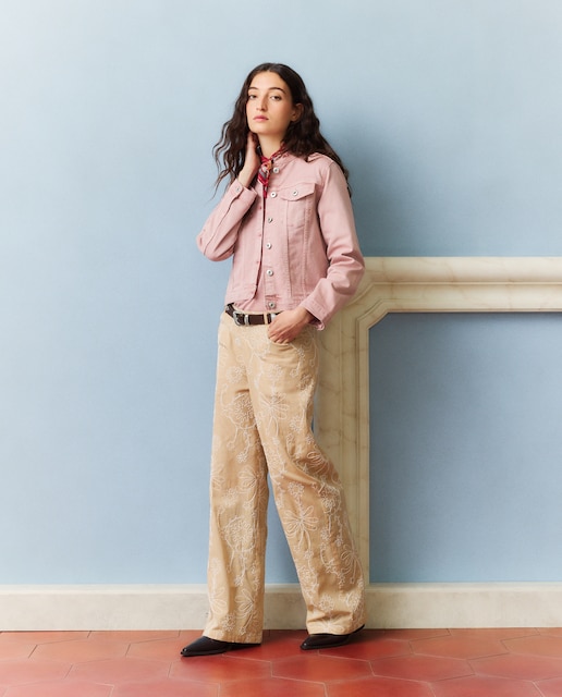 Imagen 0 de Cazadora denim lisa de mujer Blanco