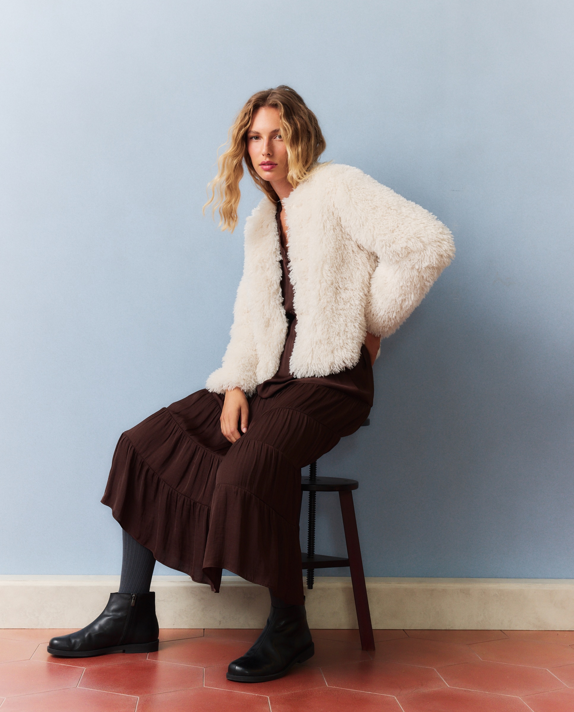 Chaqueta de mujer de pelo Karacul - Southern Cotton - 120 Crudo 120 Crudo-2