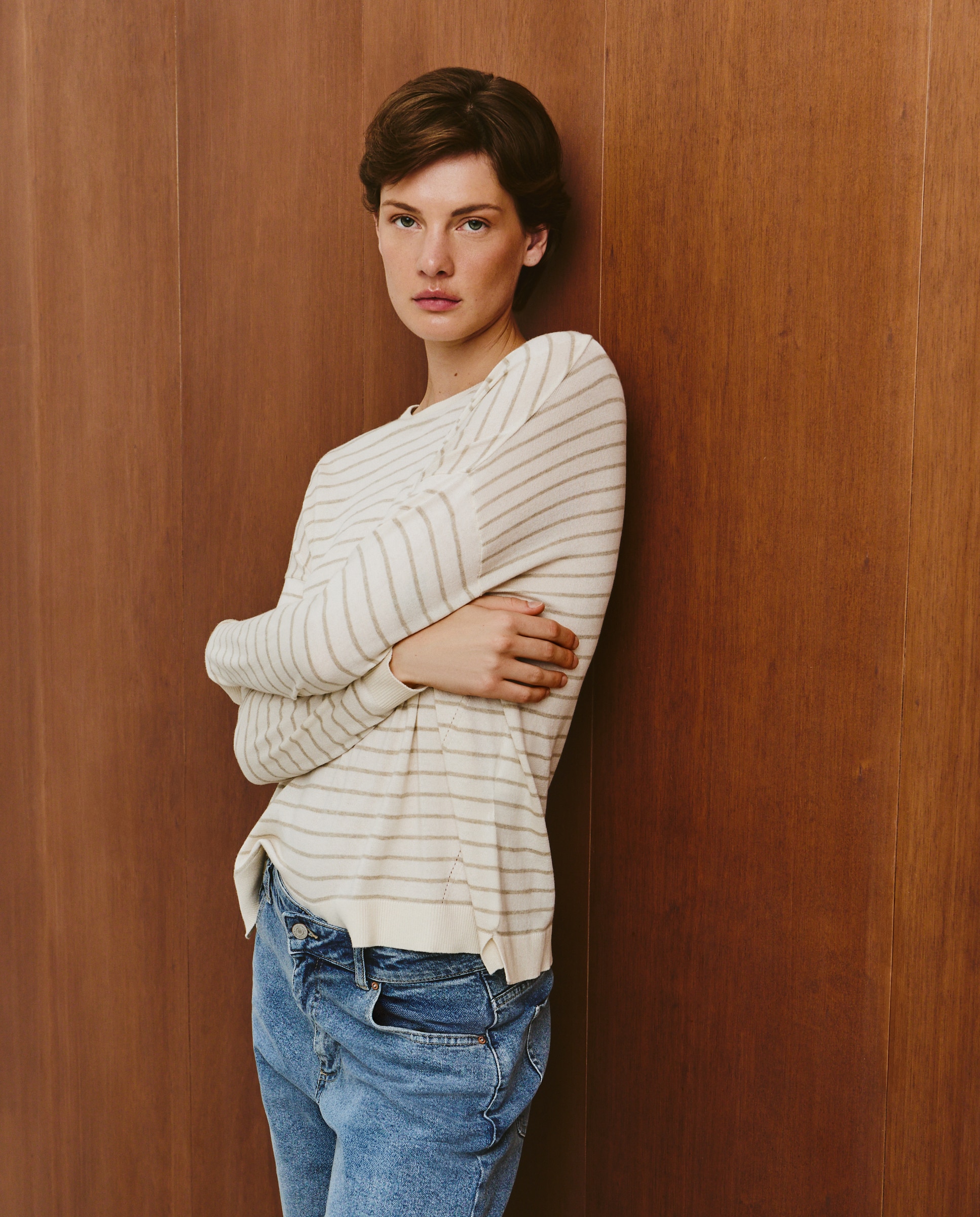 Camisola de Malha de Algodão com Estampado Verde-1