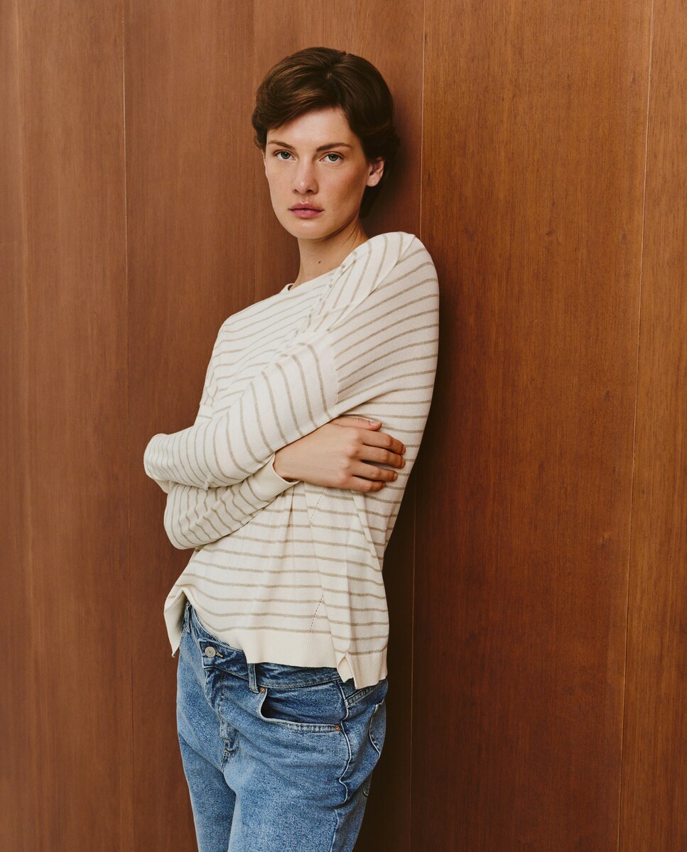 Camisola de Malha de Algodão com Estampado Verde-1