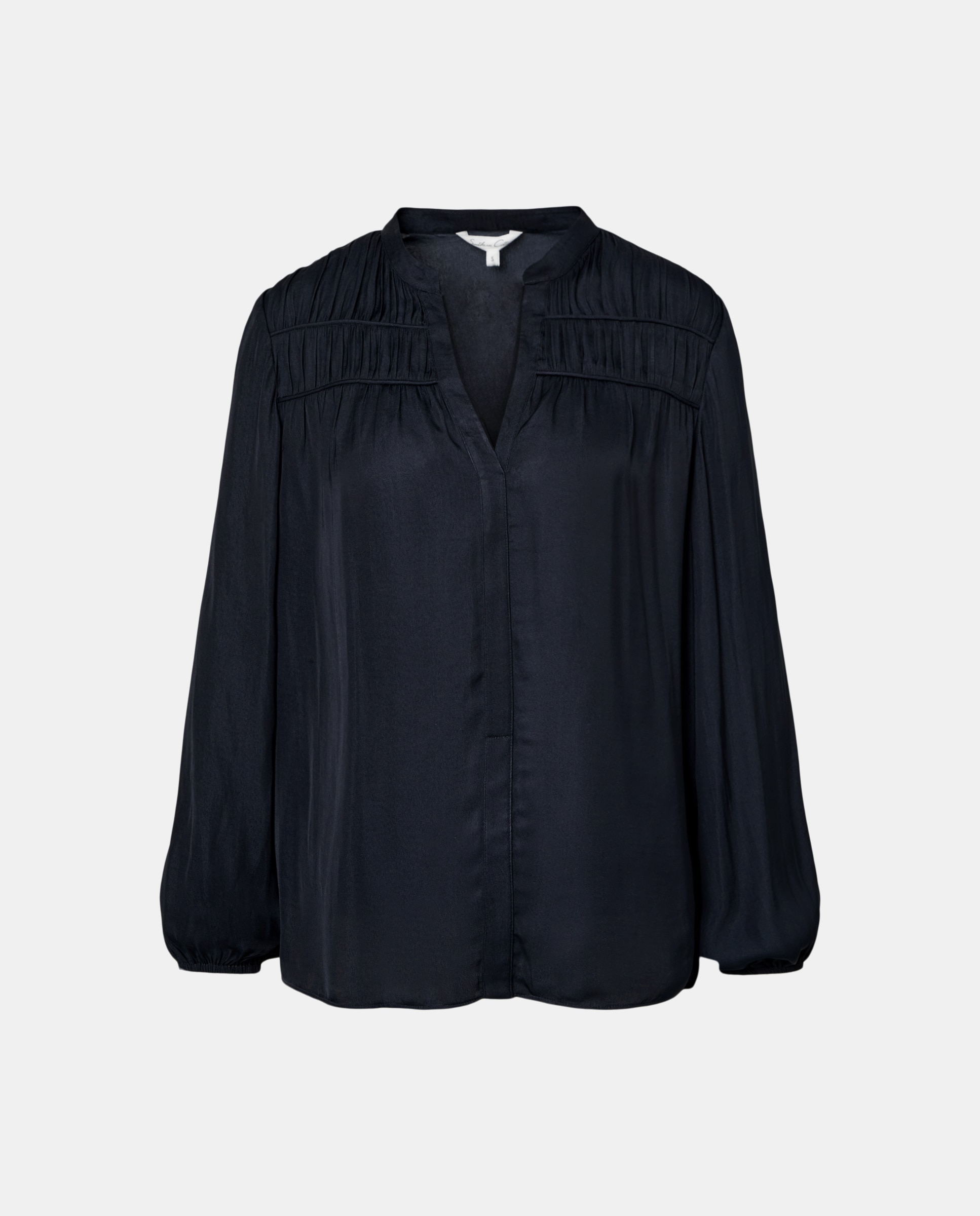Blusa lisa de manga larga de mujer - Southern Cotton - 850 Piedra Plomo-5
