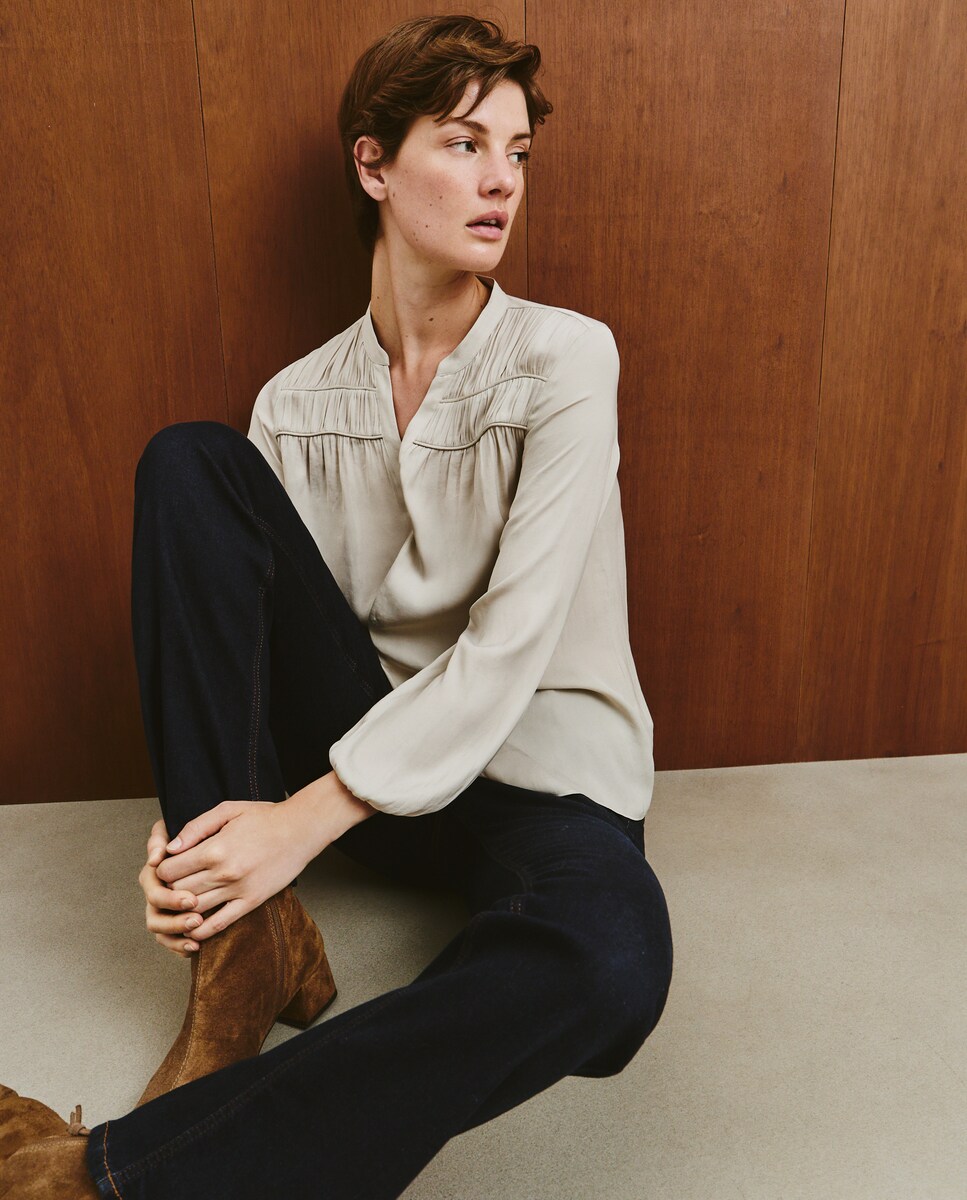 Blusa lisa de manga larga de mujer · Southern Cotton · El Corte Inglés