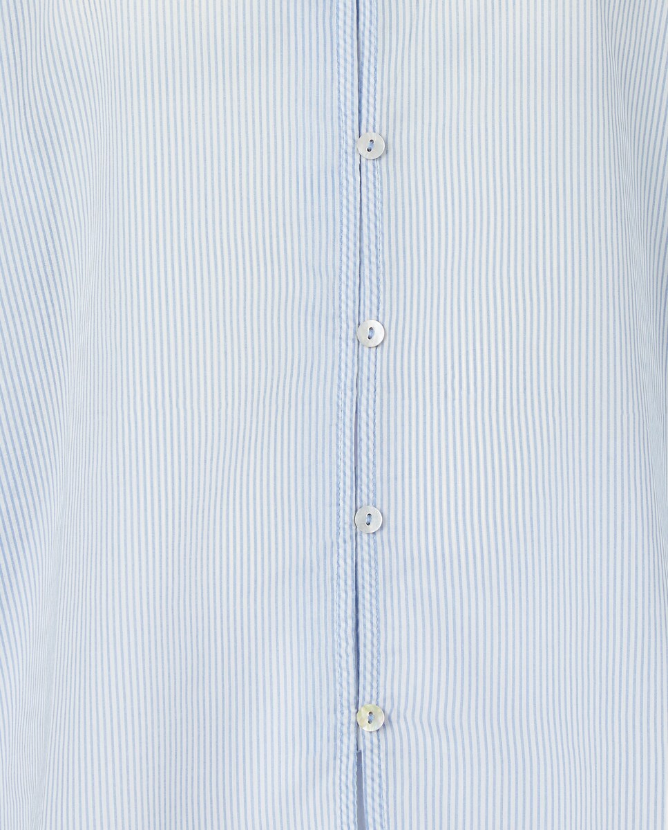 Blusa de Manga Comprida Estampada Azul-5