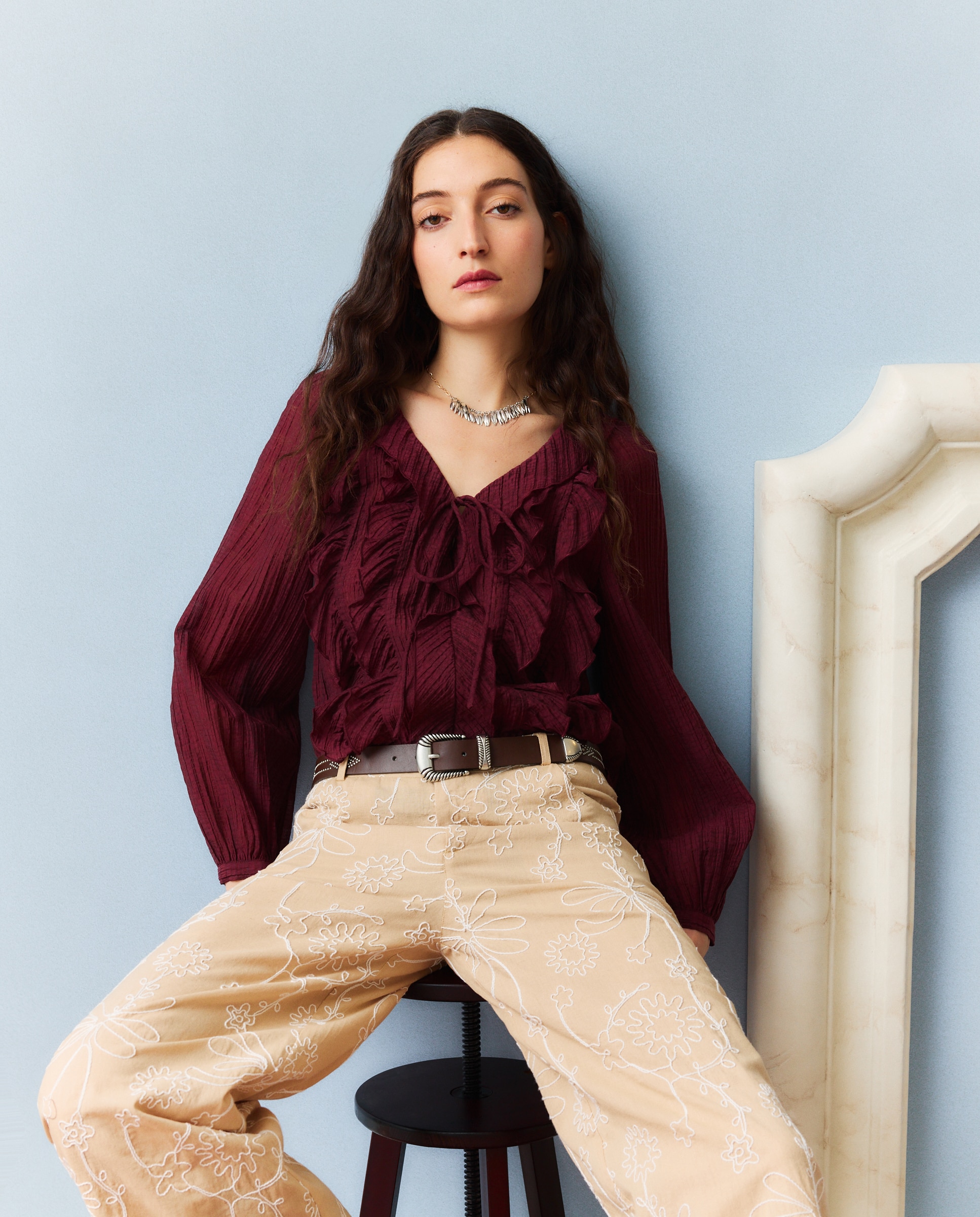Imagem 0 de Blusa com folhos